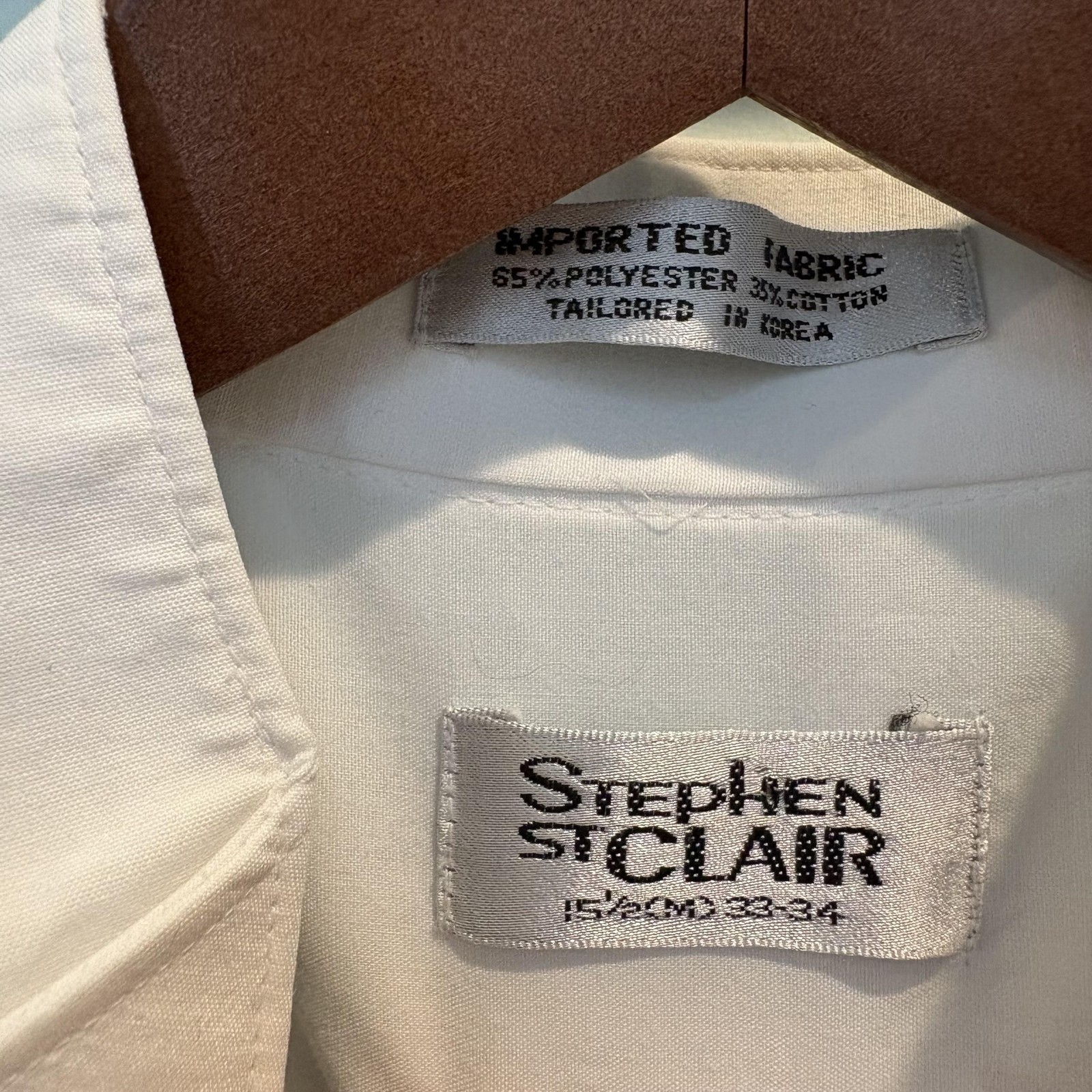 Vtg Stephen St Clair Hand Painted Tuxedo Blouse White Bronze Artsy Avant Garde