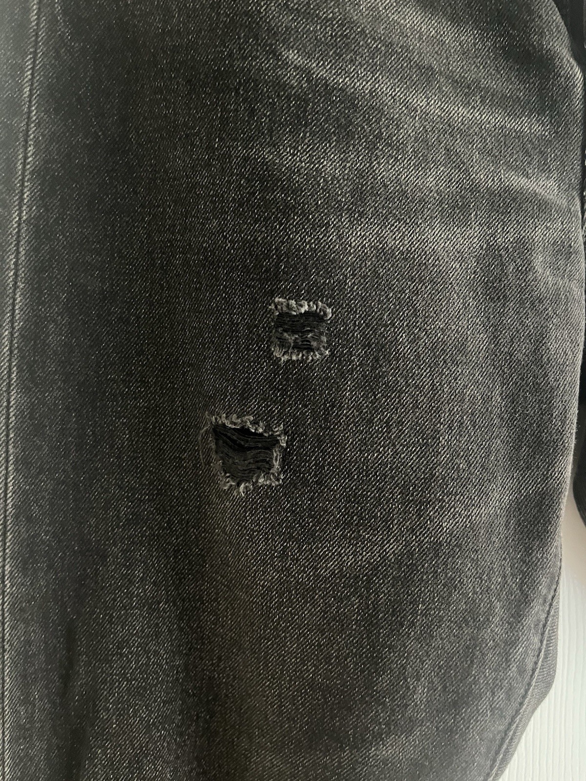 Levi’s Premium Black Denim Jeans Slim Straight Button Fly Distressed 5-Pocket