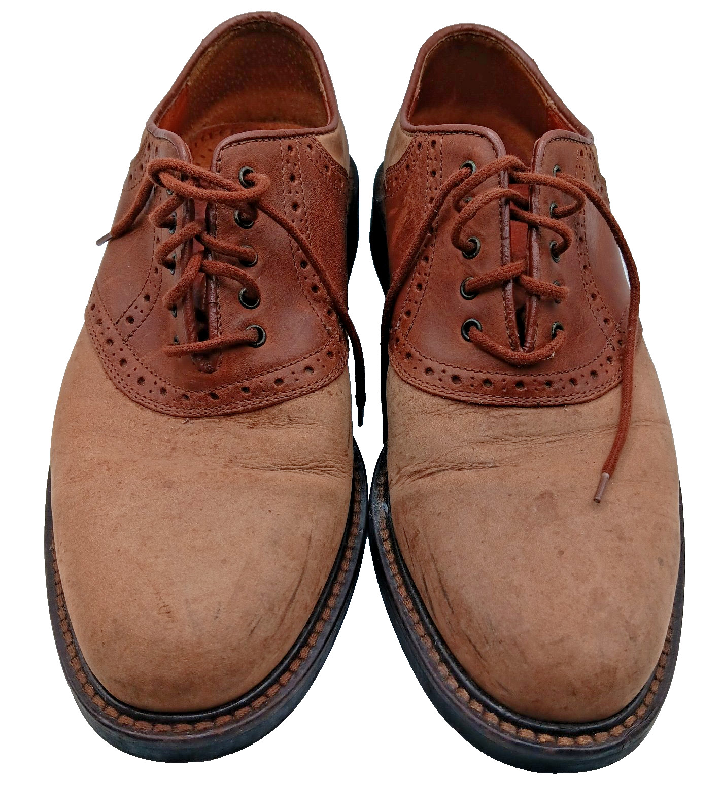 Johnston & Murphy Nubuck Leather Saddle Oxford US 9 Made in Italy