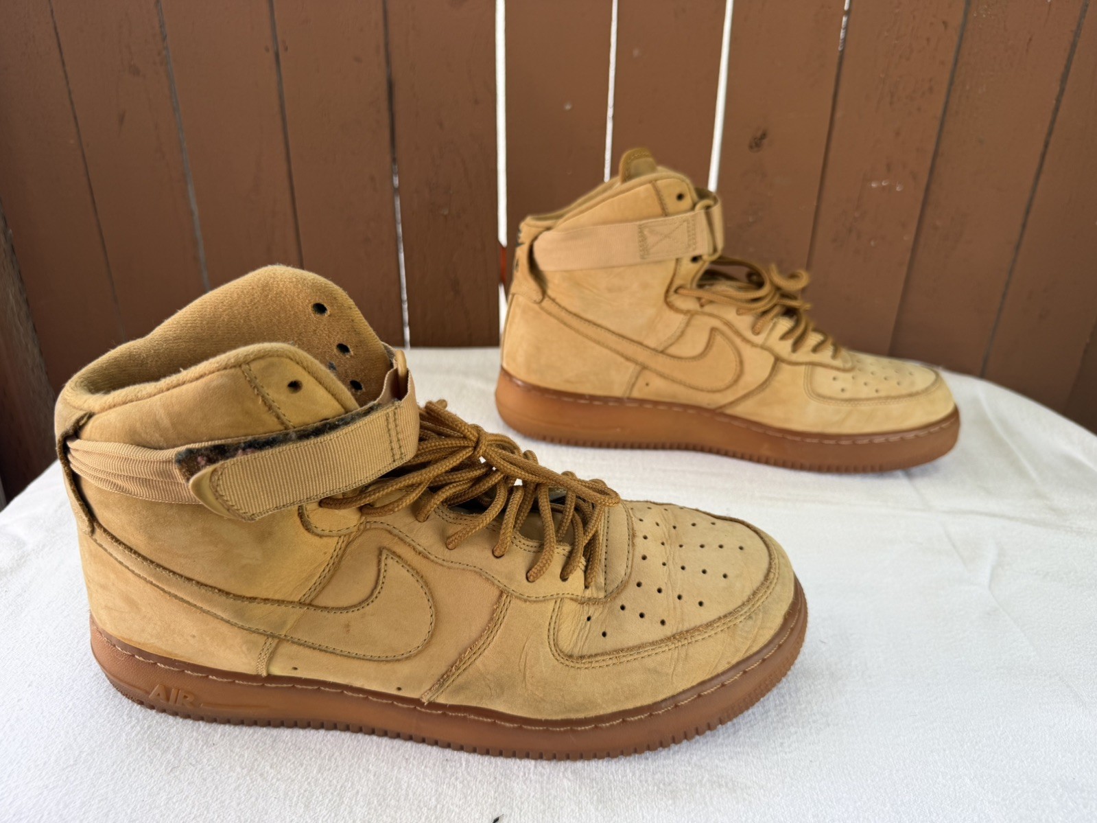 NIKE AIR FORCE 1 HIGH 07 LV8 “WHEAT 2015” FLAX SZ US 11 Sneakers 806403-200 C1