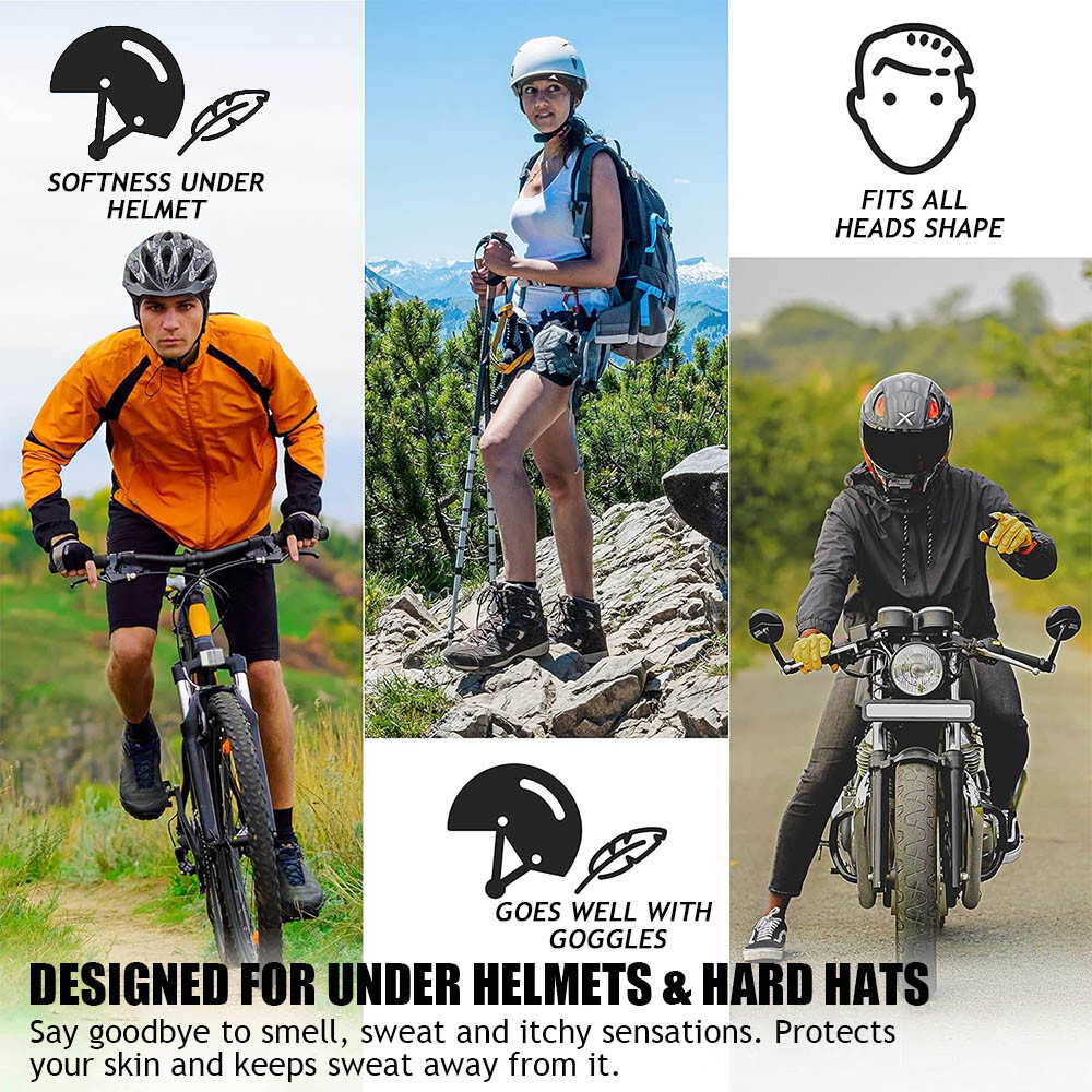 3PCS Skull Cap Helmet Liner Running Cycling Beanie Hat Sweat Wicking Men Women