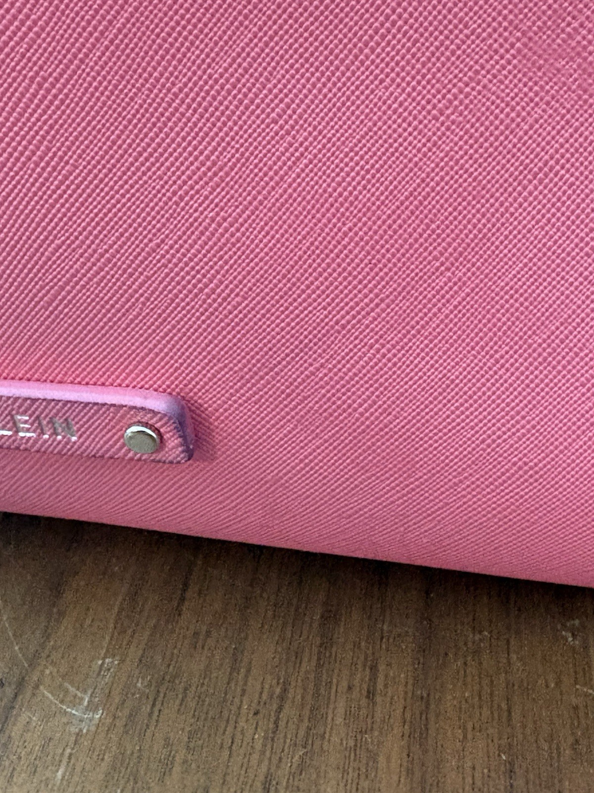 Anne Klein Large Pink Tote Bag w/ Silver Chain Strap Pocketbook Pouch