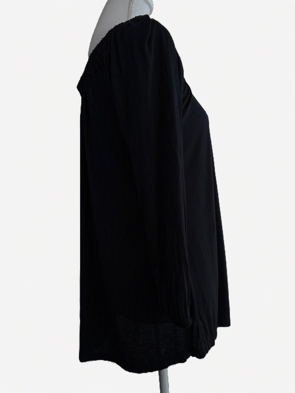 NWT JW Style Womens Medium Black Off Shoulder Long Sleeve Knit Top Boho Casual