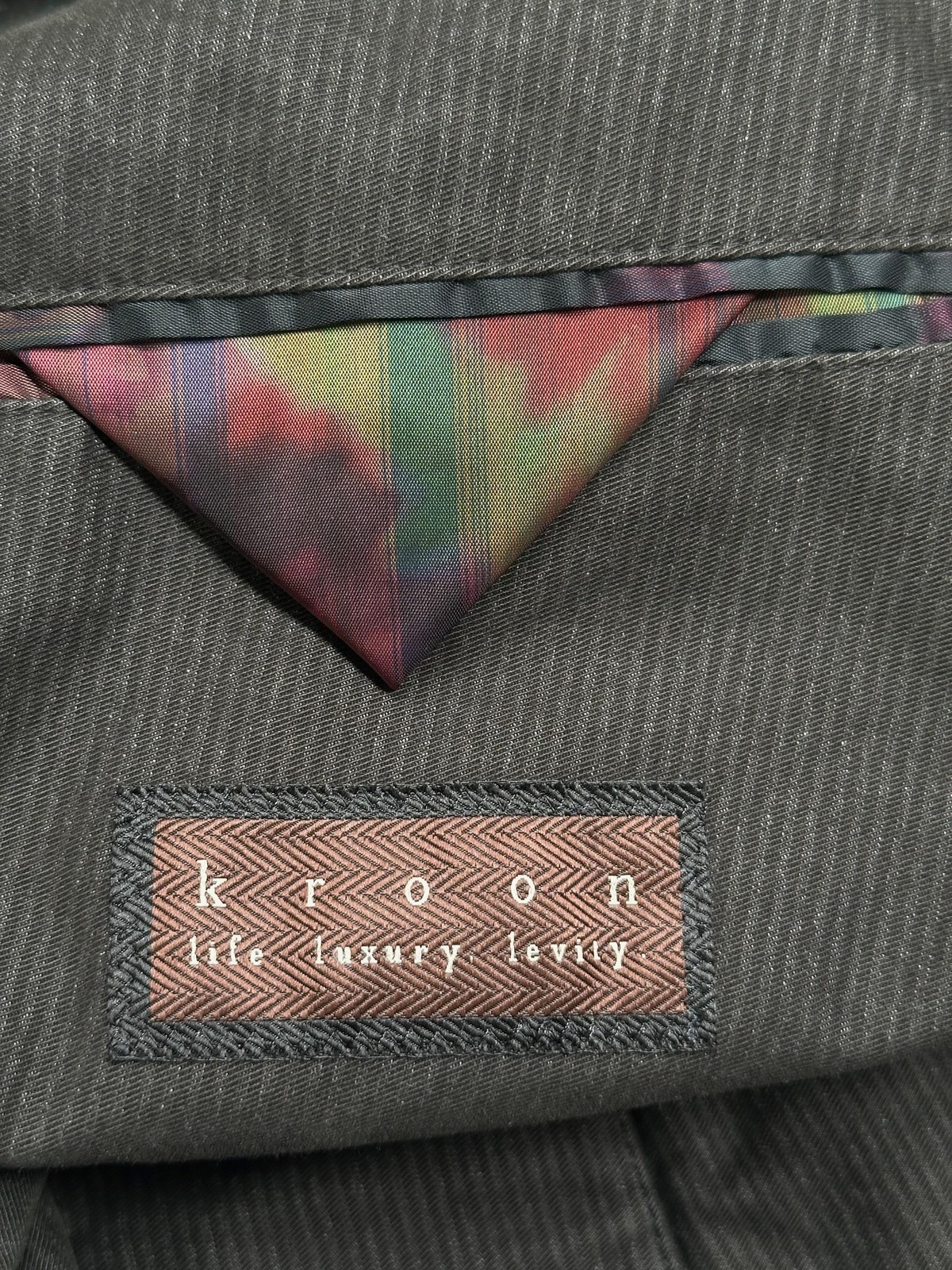 Kroon Blazer Men 44R Gray Bono Wash Jacket Sport Coat Cotton Smart Casual Office