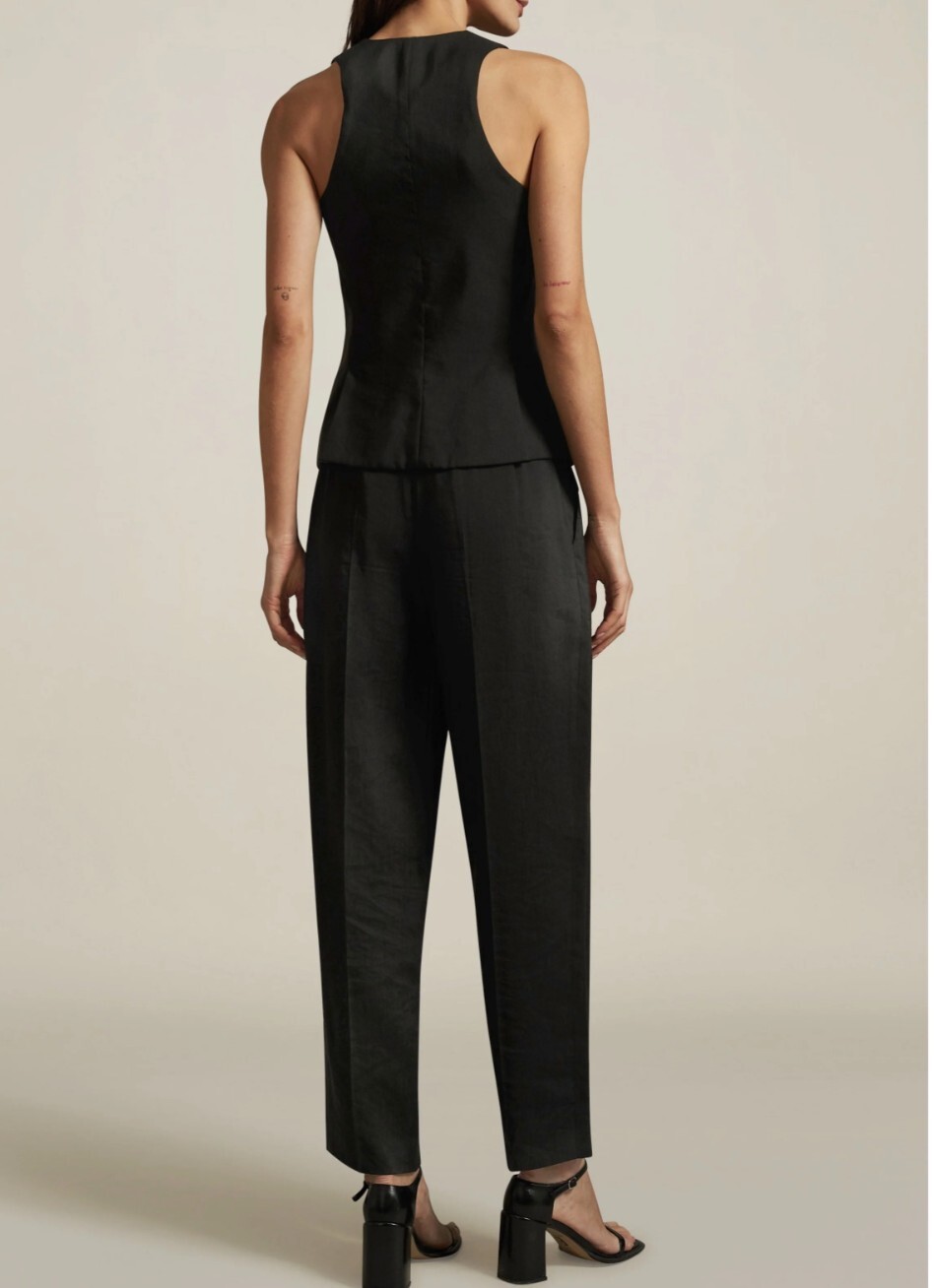 Kallmeyer New York: Dauphine Vest in Black Deadstock Linen