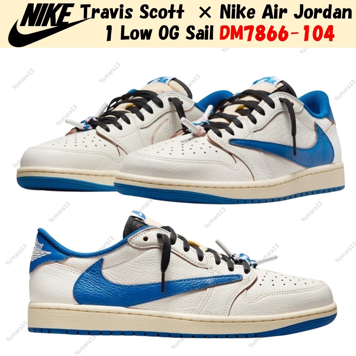 Travis Scott × Nike Air Jordan 1 Low OG Sail DM7866-104 Men’s Size