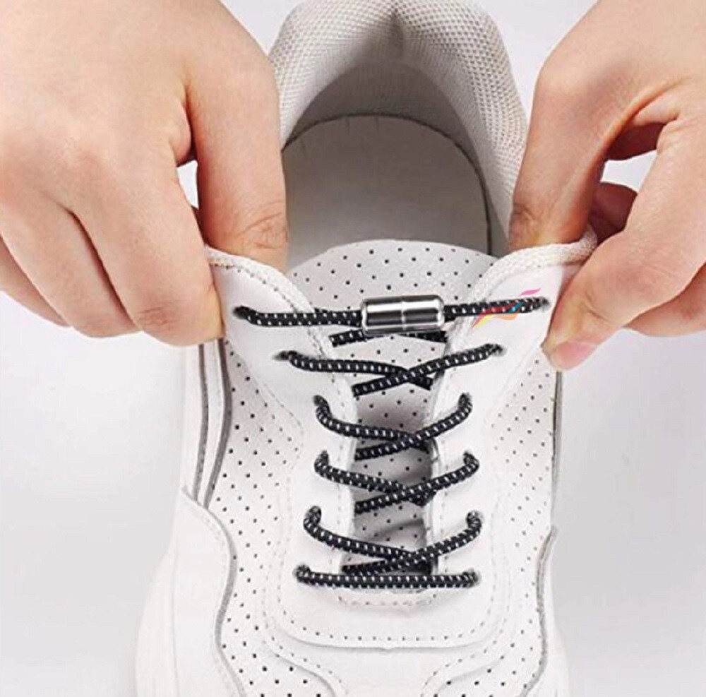 Elastic Silicone No Tie Shoe Laces – Lazy Shoe Laces for Trainers, Adult & Kids