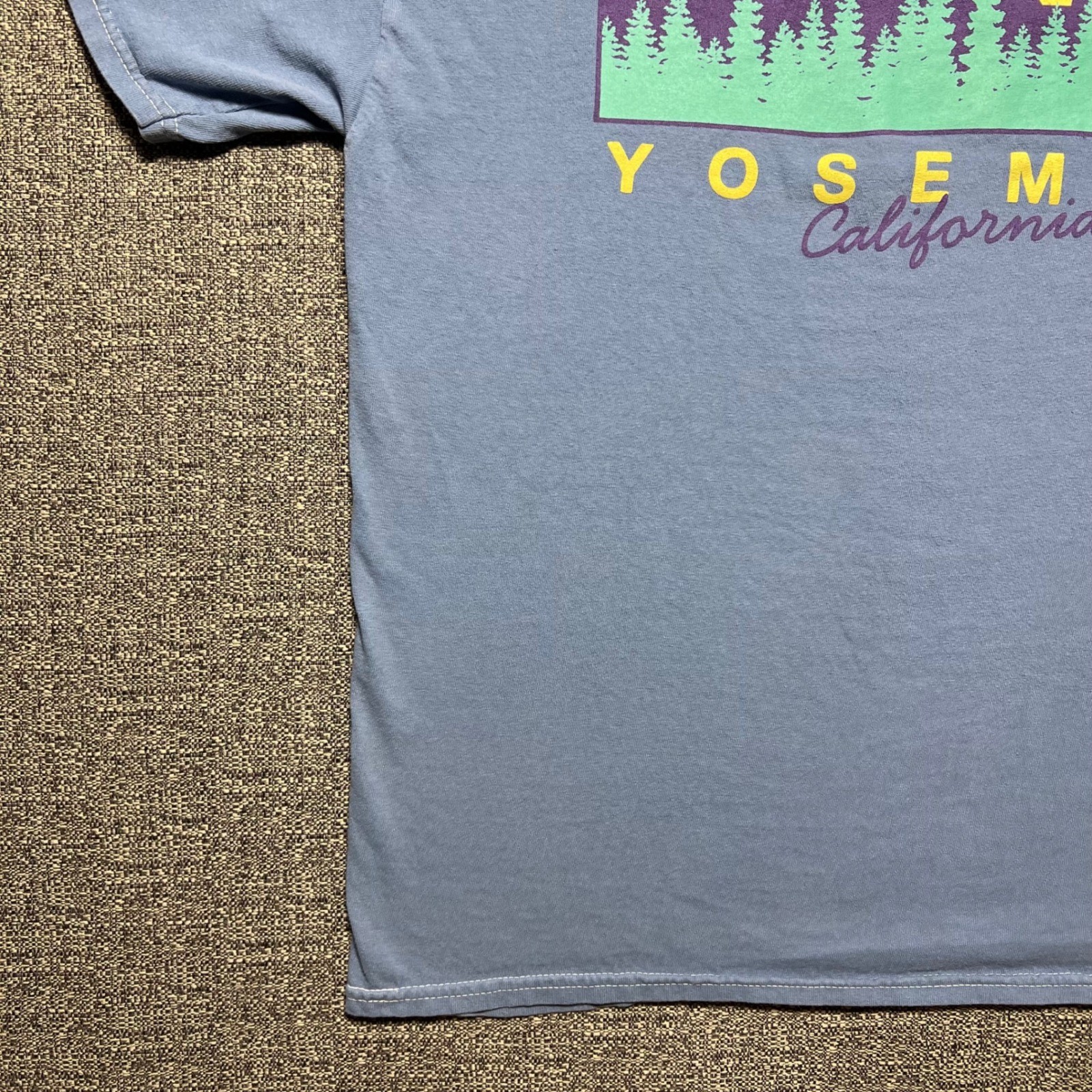 Yosemite National Park Sunset Mountain Double Sided Blue T Shirt Mens Medium