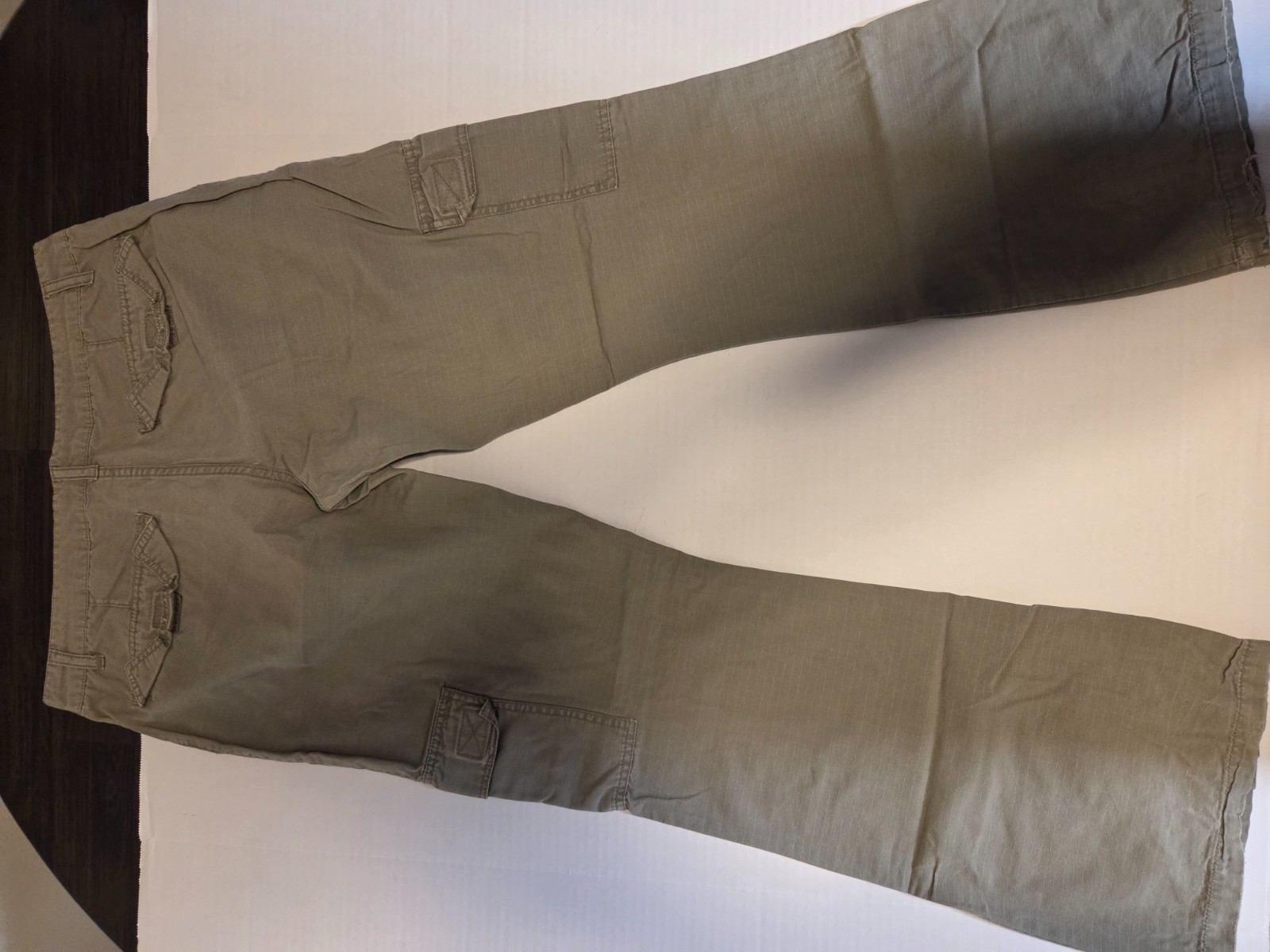 Be Bop Cargo Pants Green Y2K Utility Cotton Ripstop Flare Leg Womens 13 JJ00381