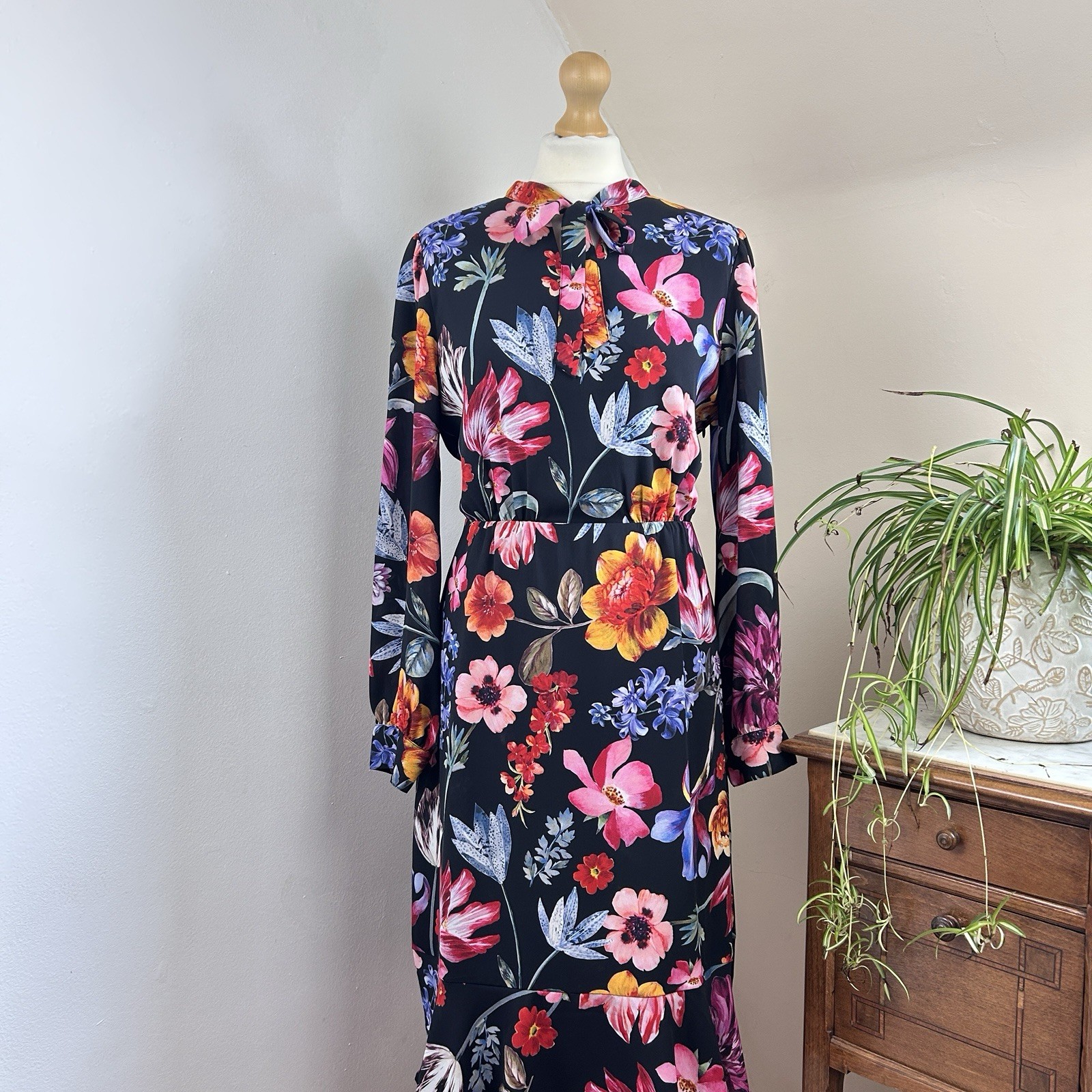 J. Crew Tea Dress Size 10 Multicoloured Floral Midi Length Wedding Races