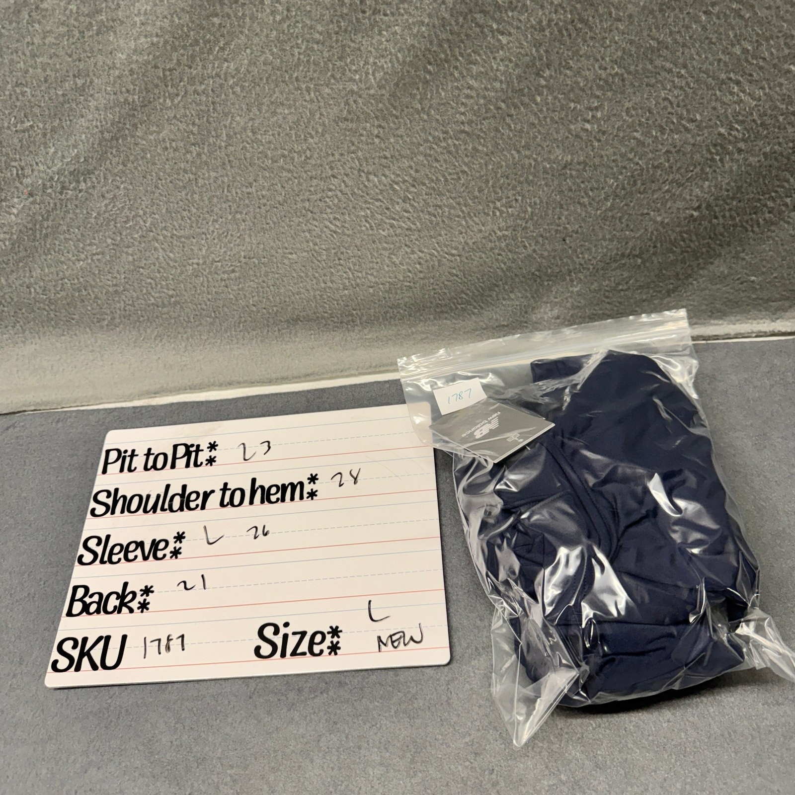 New Balance Jacket Navy Blue Midfield DRY Half 1/2 Zip Pullover Adult Large NEW