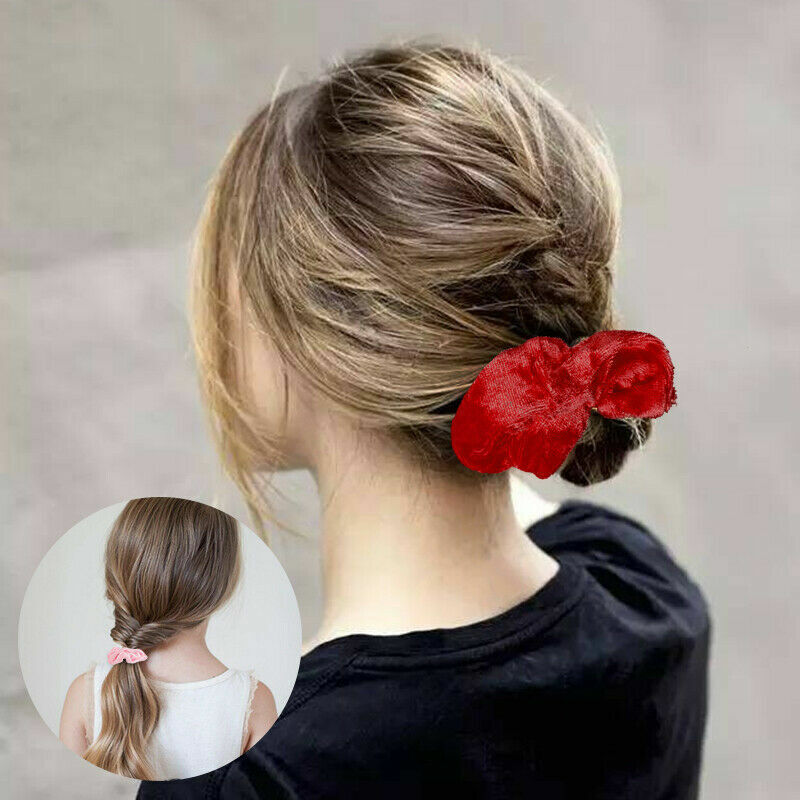 Lot Women Girl Hair Scrunchies Velvet Elastic Hair Bands Scrunchy Rope Ties
