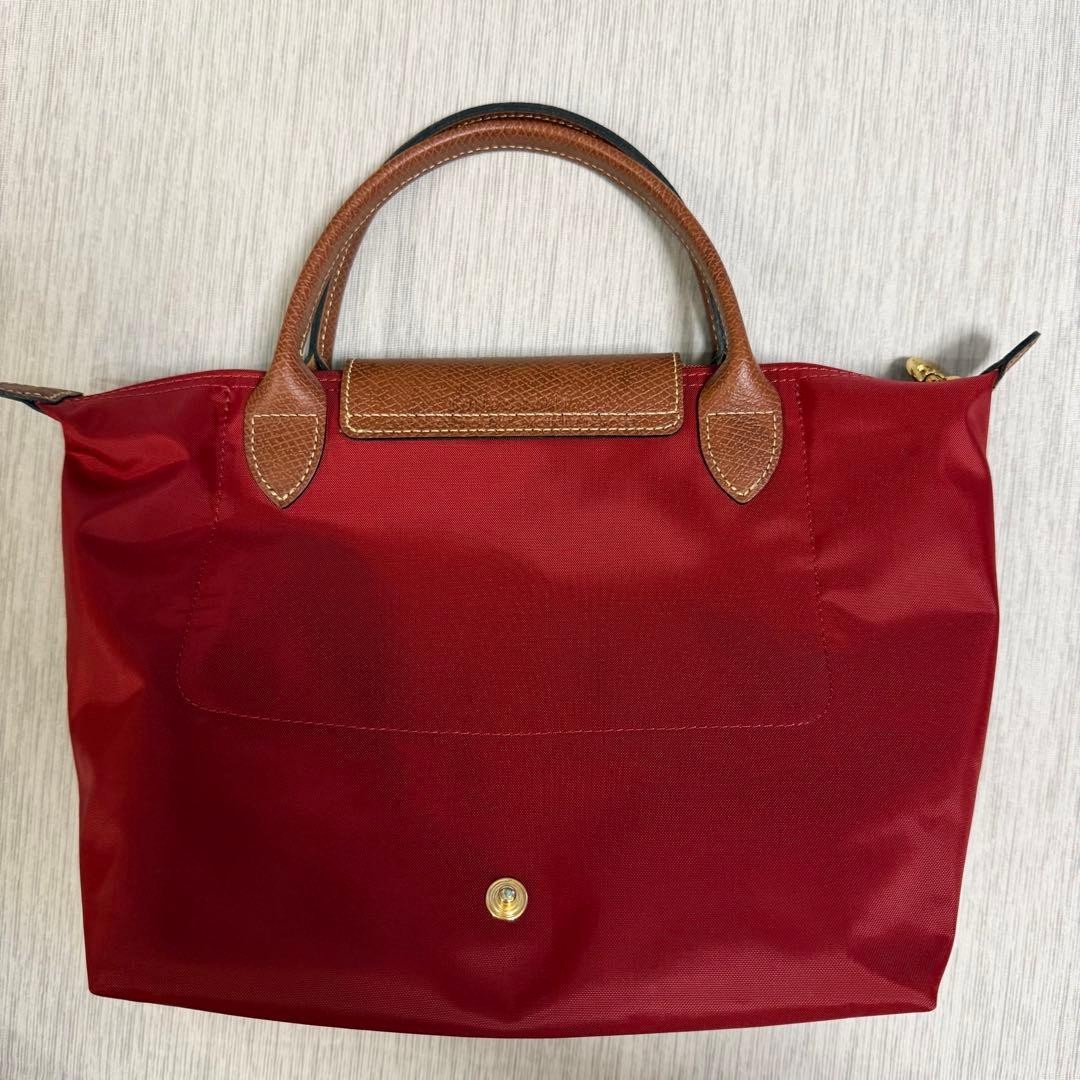 Good Condition Longchamp Le Pliage Red Tote Bag
