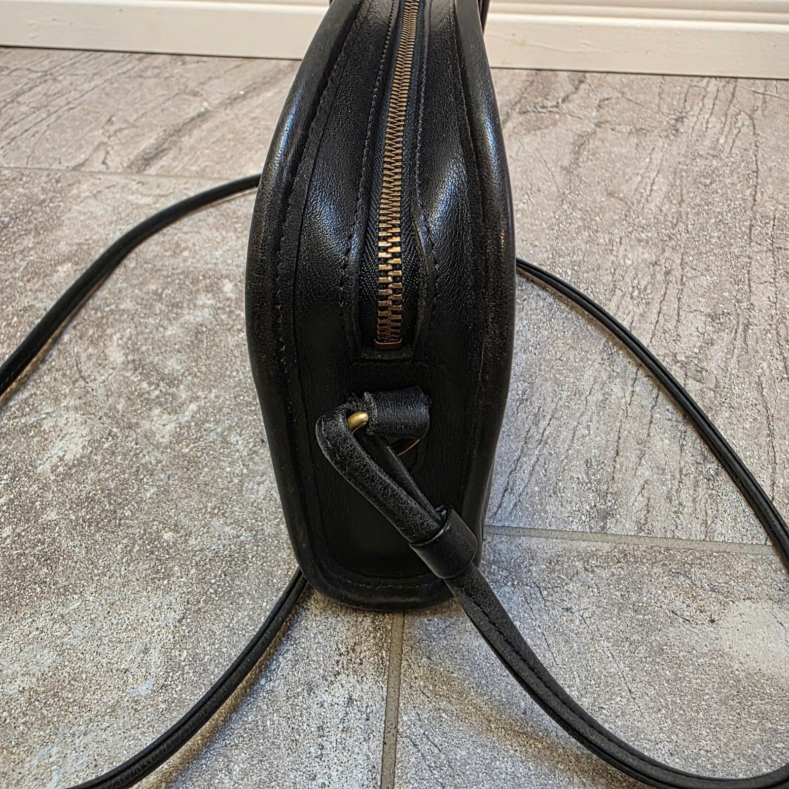 COACH Vintage Abbie Black Leather Crossbody Shoulder Bag Handbag Purse 9017