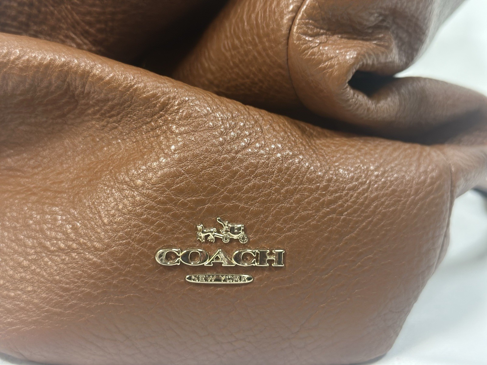 Coach F34495 Madison Phoebe SM Shoulder Bag Saddle Brown Soft Pebble Leather