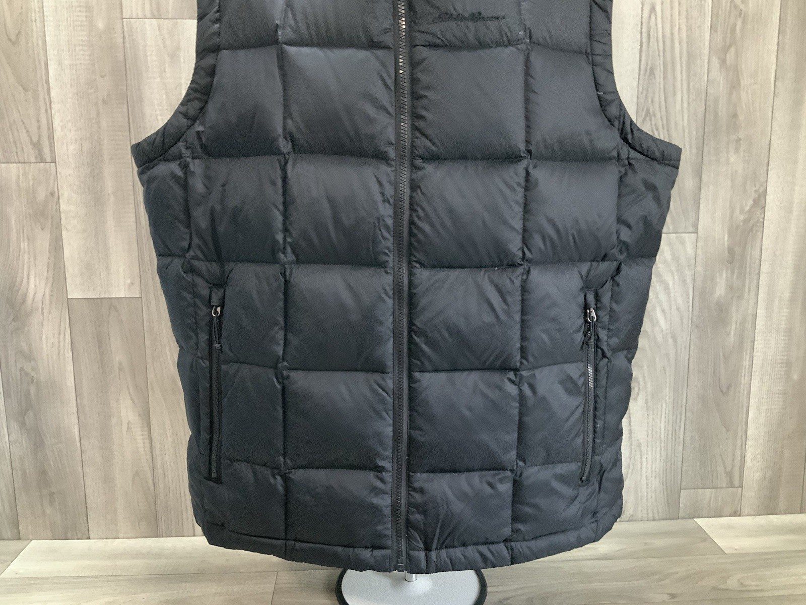 Eddie Bauer Premium Goose Down Black Puffer Vest Large