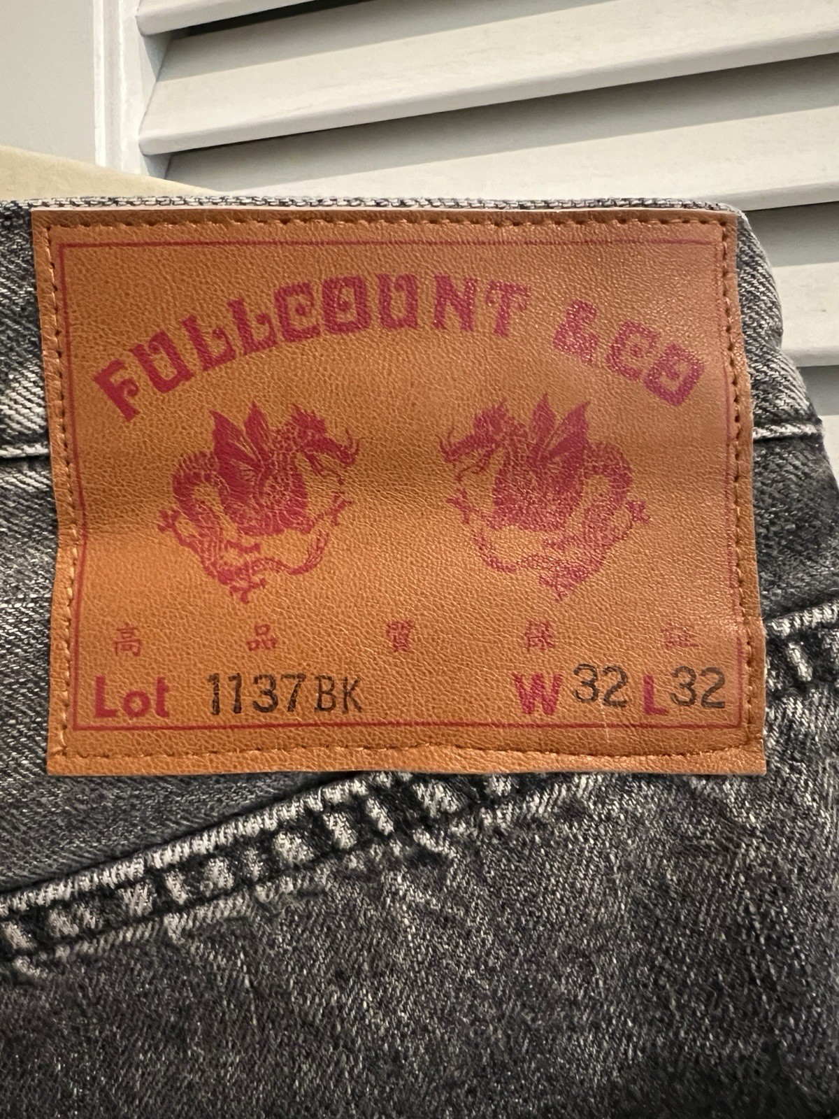 FULLCOUNT 1137BK DUKE 3 MODEL SELVEDGE DENIM DARTFORD BLACK 32/32