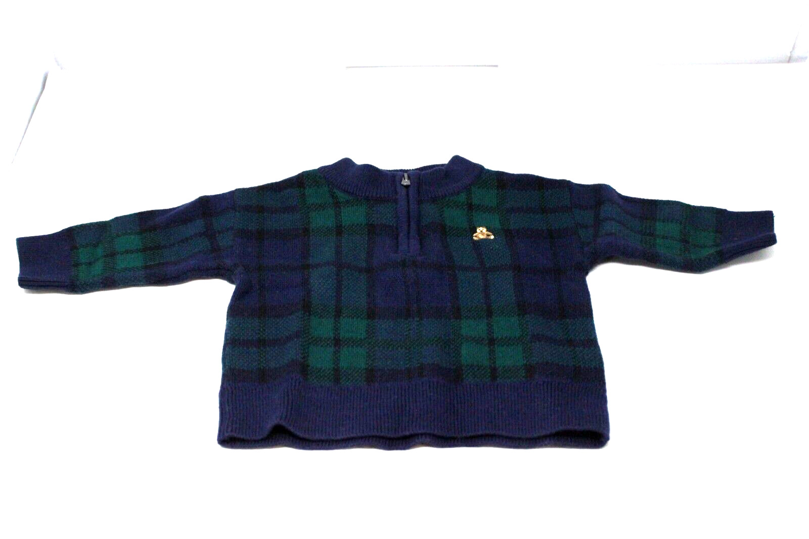 Baby Gap Boys 3-6 month23-227 in 12-17 lbs s Plaid 1/4 zipper Sweater NWT