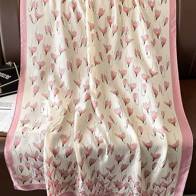 Fashion Women Satin Scarf Printed Silk Long Soft Scarf Shawl Scarves Wrap