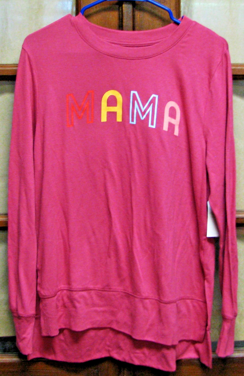 Positive Tees Womens “MAMA” LONG SLEEVE PULLOVER(M) WITH MOM PENDANT
