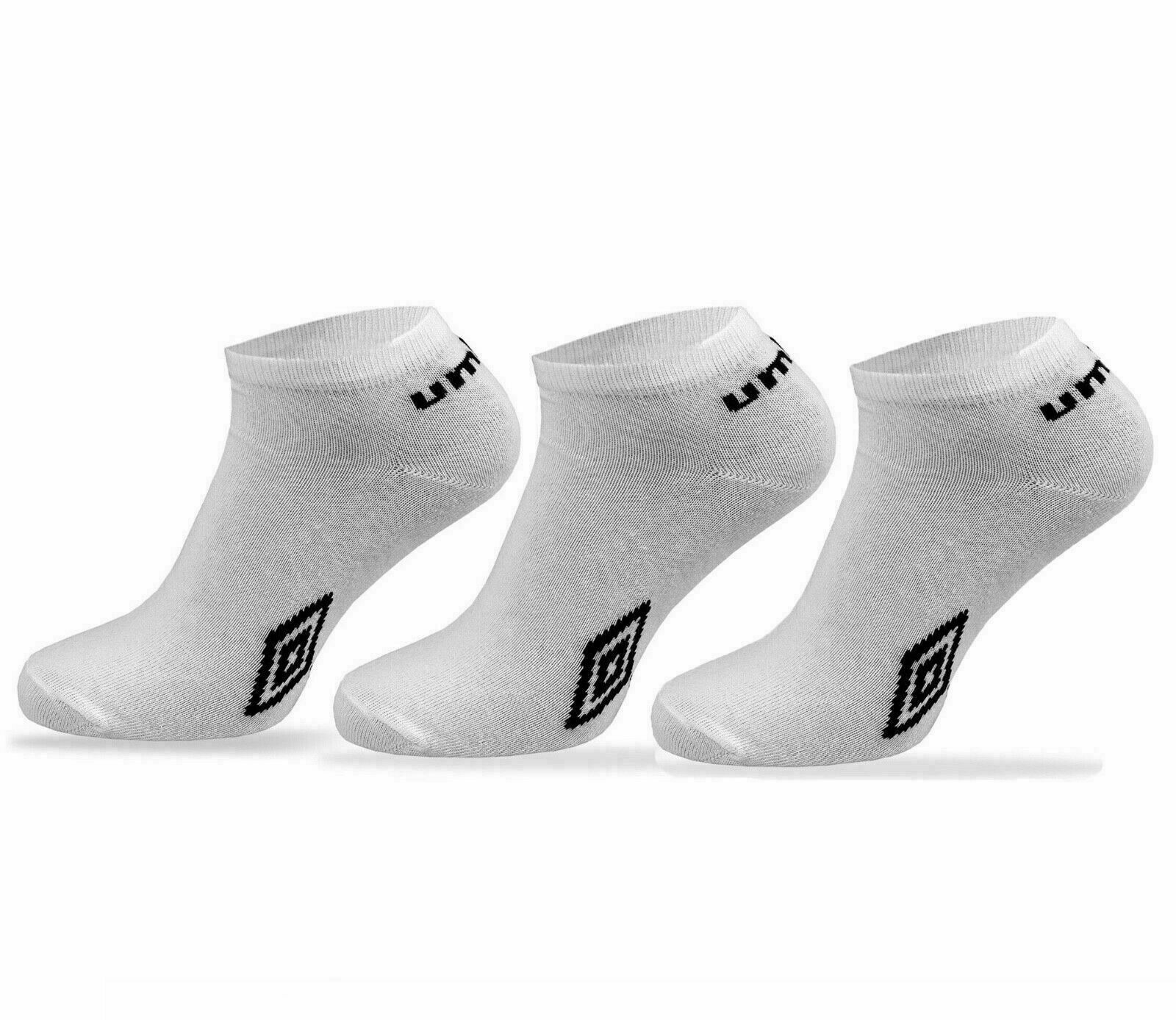 New Men’s Official Summer Umbro Trainer Socks White Black Size 6-11