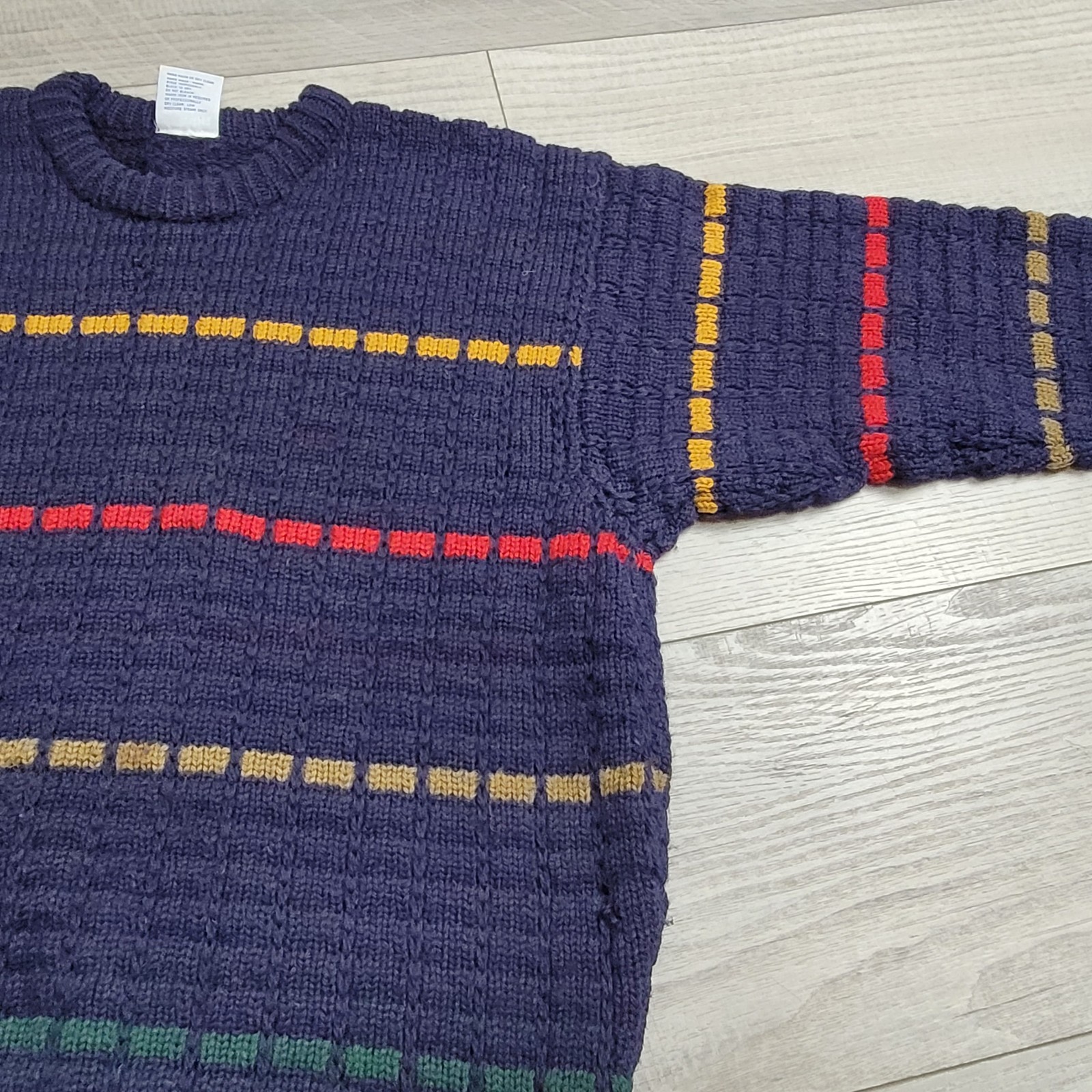 🍀Vintage John Molloy Sweater Mens L Blue 100% Irish Wool Knit Made in Ireland