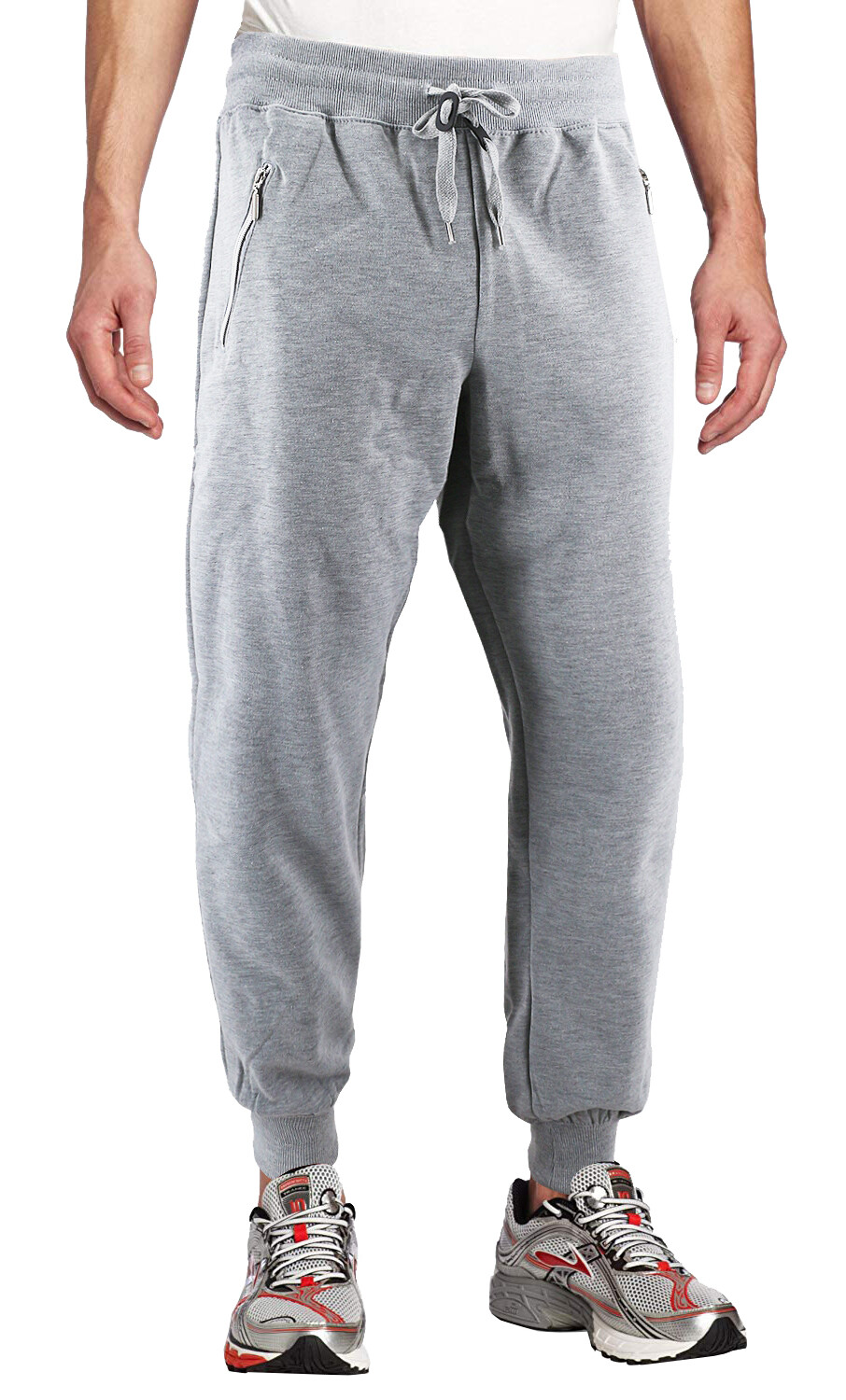 2 Pack of Men’s Athletic Slim Fit Zipper Pockets Joggers Drawstring Sweat Pants