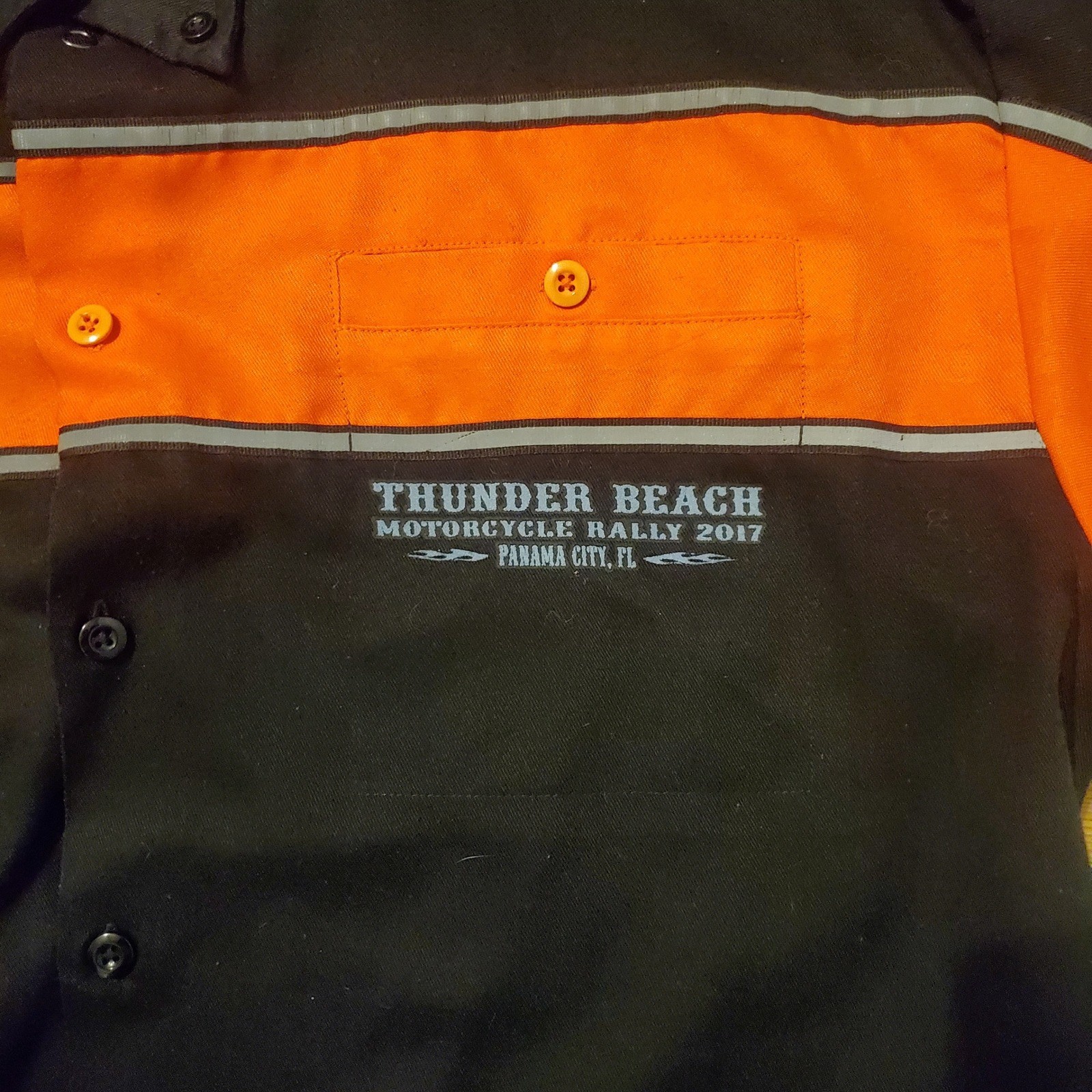 Biker Apparel Thunder Beach Motorcycle Rally 2017 Shirt Mens XL Mechanic Black