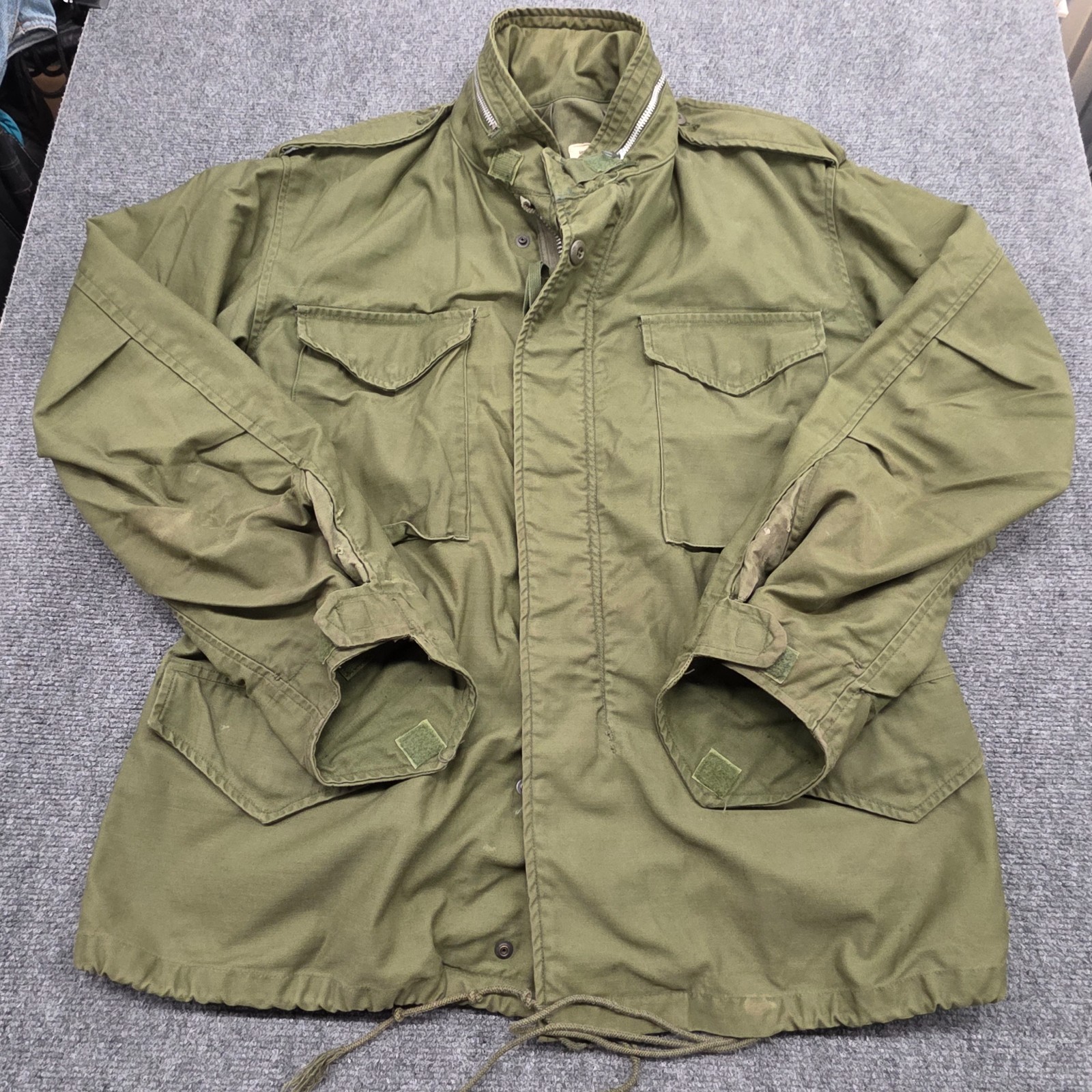 OG-107 Vtg 60s M65 Field Jacket Vietnam Era Army Coat Men Green – SHORT LARGE