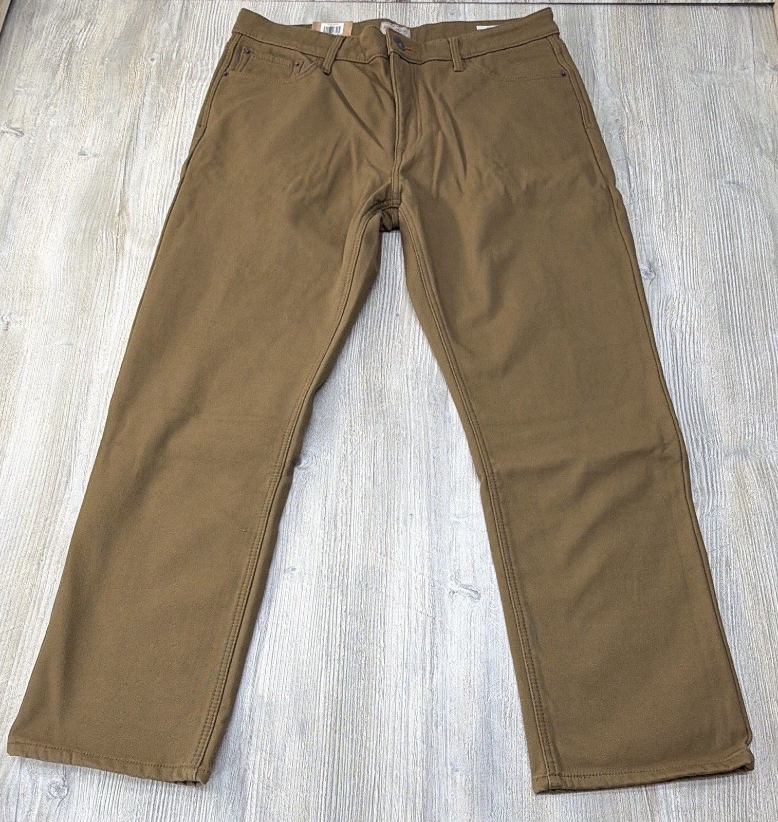 Weatherproof Vintage Sz 38×30 Fleece Lined Stretch Canvas Pant Regular Fit Brown