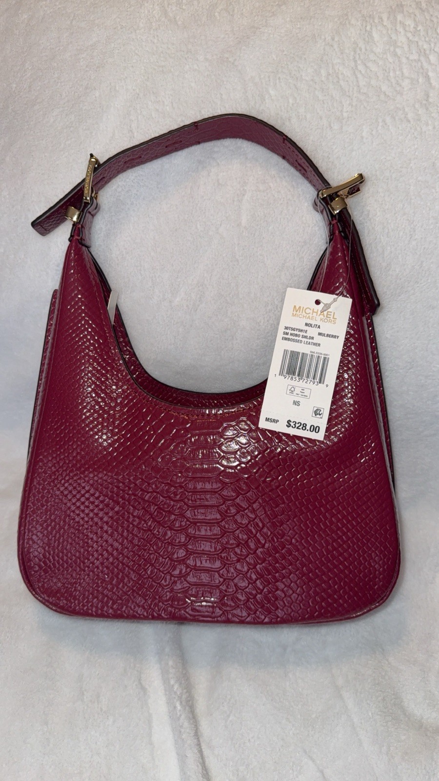 Michael Kors Women’s Nolita Small Leather Hobo Shoulder Bag