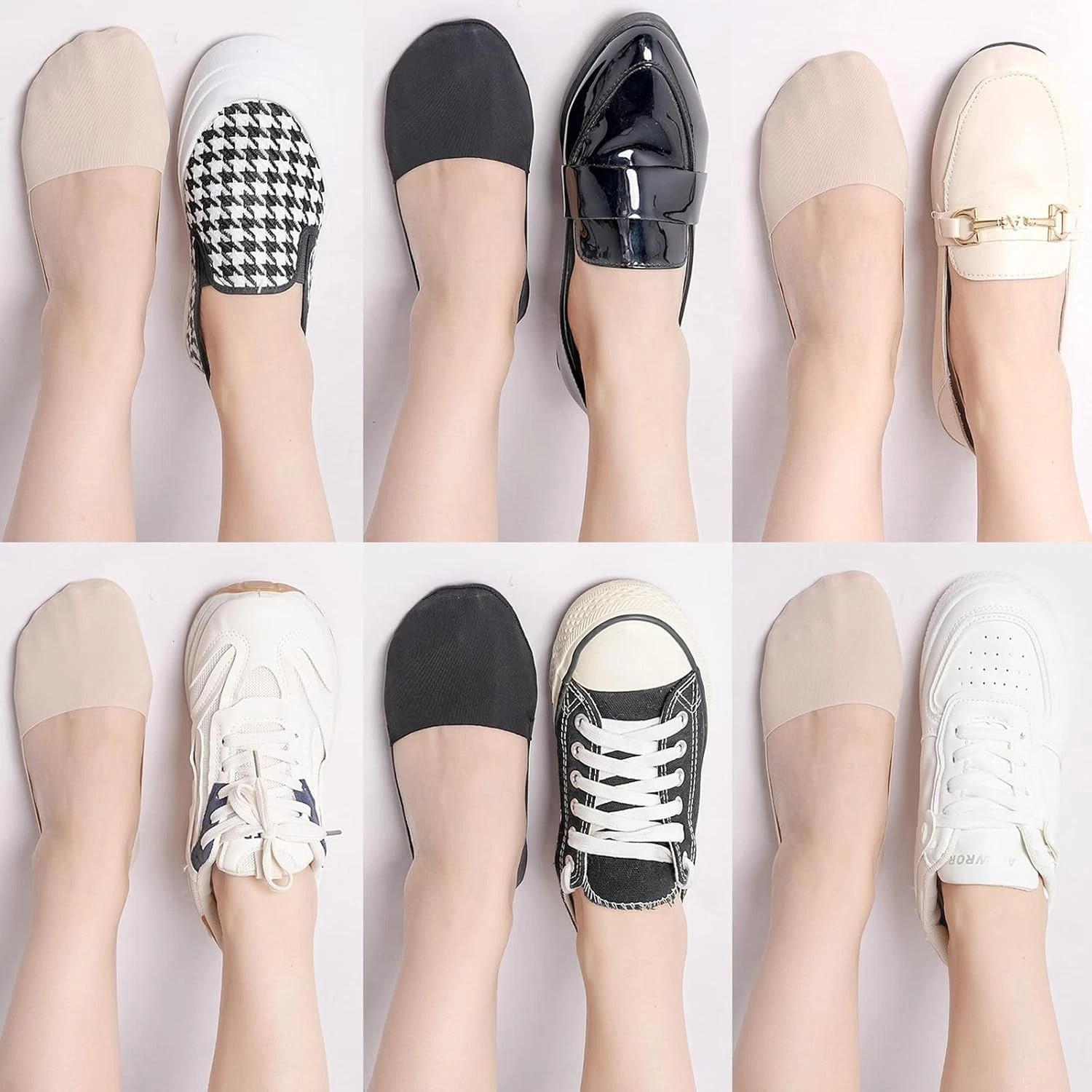 8 Pairs Thin No Show Socks Womens Summer Low Cut Liner Non Slip Invisible Socks