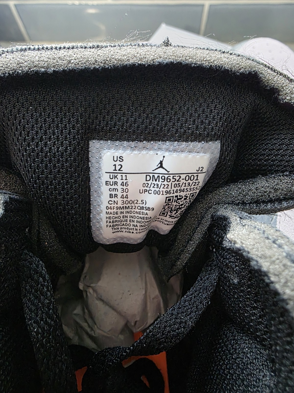 Nike Air Jordan 1 Mid Craft Inside Out “Black Cement Grey” DM9652-001 Men’s 12