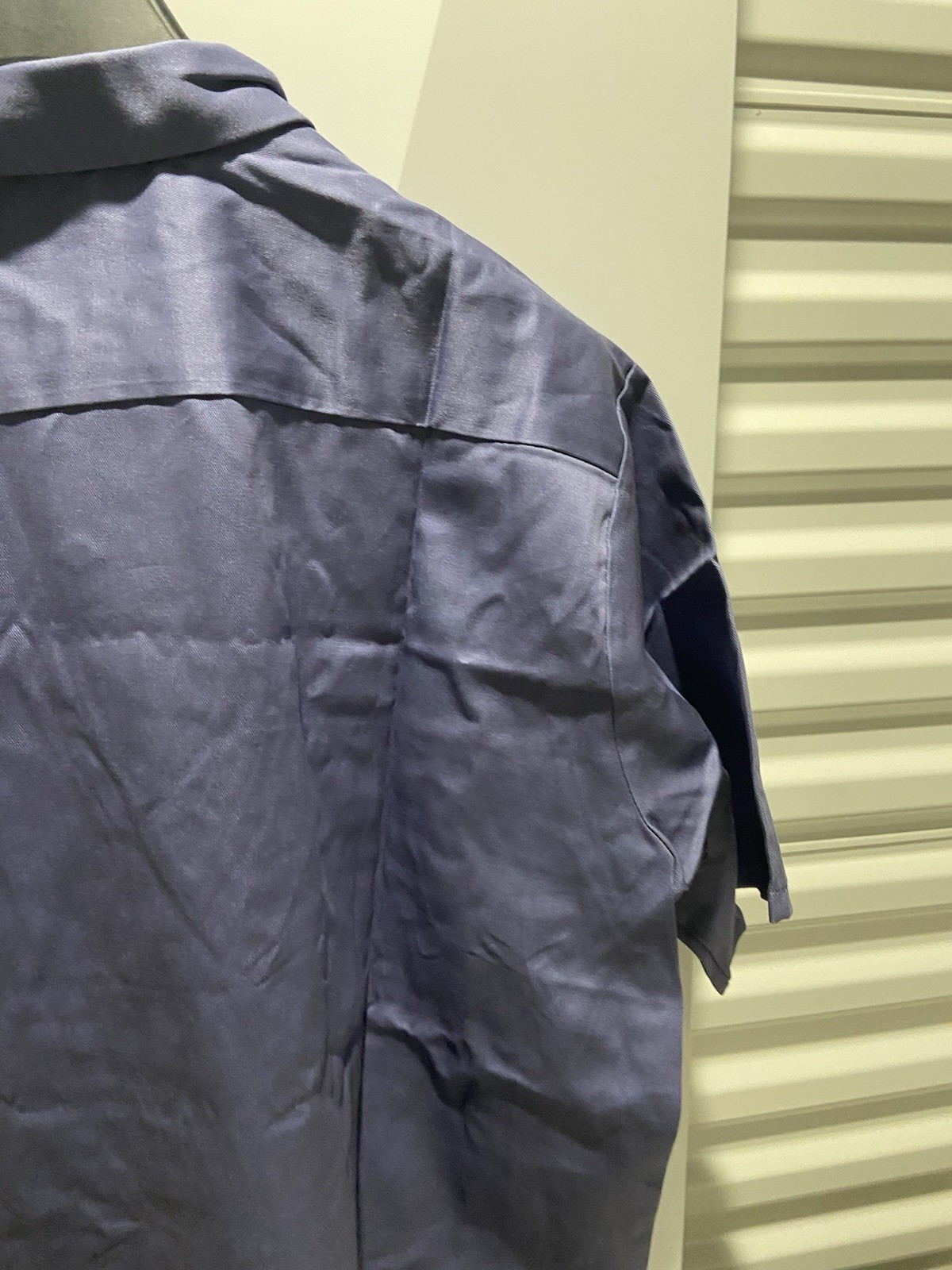 Red Kap Mens XL Short Sleeve Button Down Work Shirt Light Blue