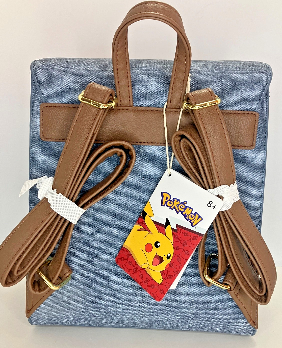 Exclusive Loungefly Pokemon Mini Backpack Denim Patches – Pikachu Eevee Squirtle