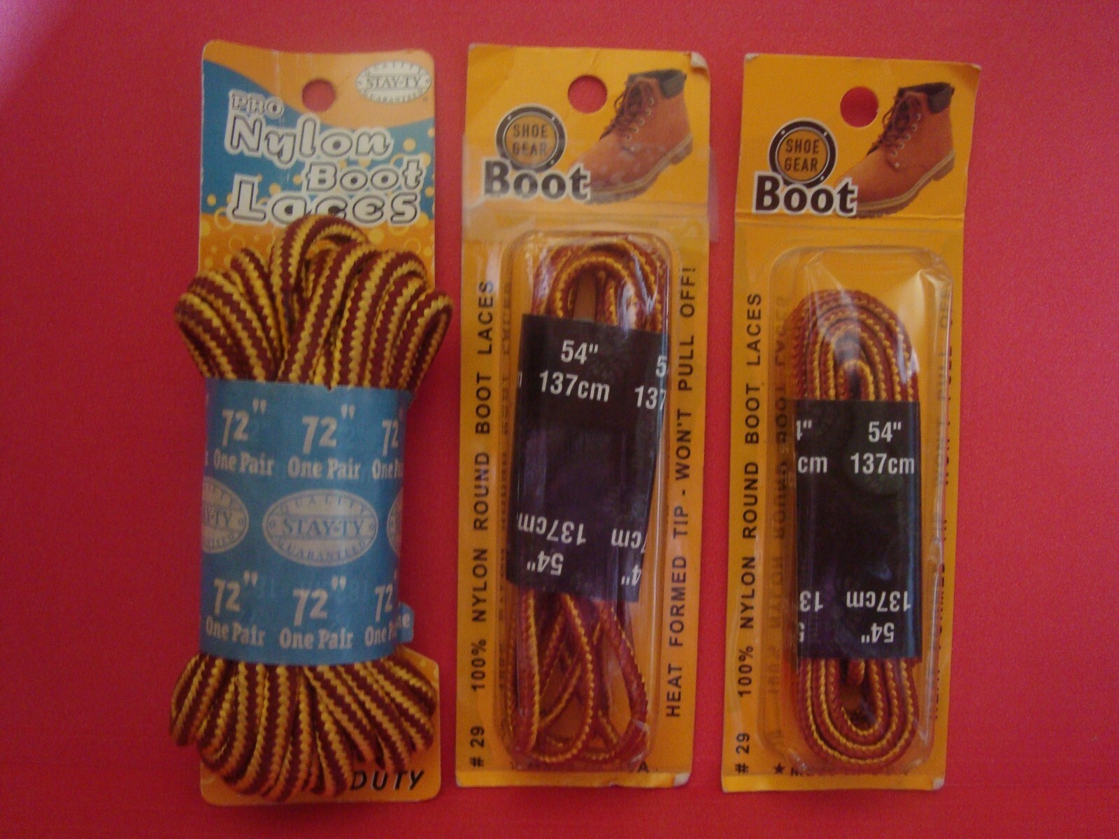 NEW 1 pr Heavy Duty 72″ 100% Nylon Boot Laces & 1 pr 54″ 100% Nylon Boot Laces
