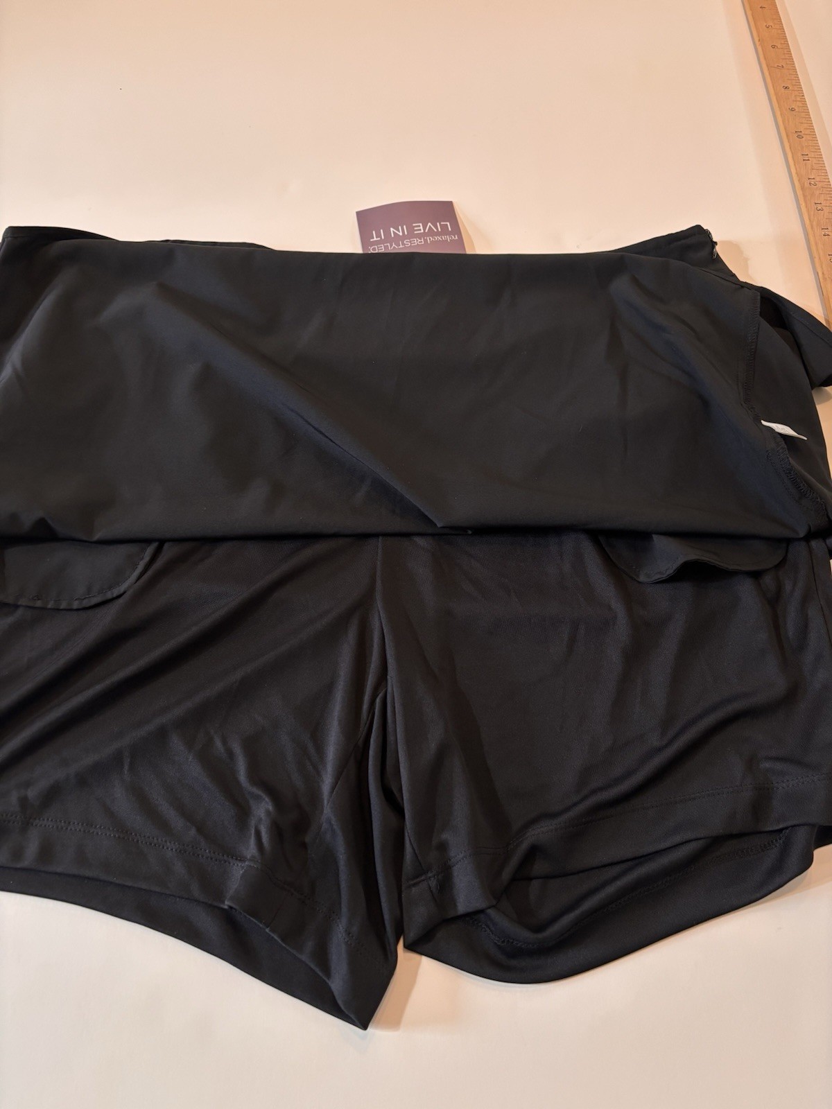 NWT CJ Banks Black Skort Size 14W/X Pickets Side Zip Poly/Spandex Blend Golf $54
