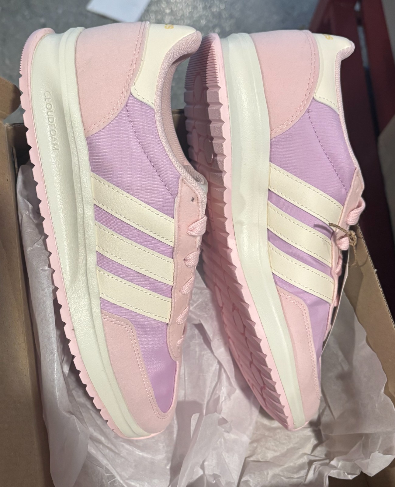Adidas Run 70s 2.0 J, JS2306, US 6.5 (Kids/Junior), pink/lavender/cream colorway