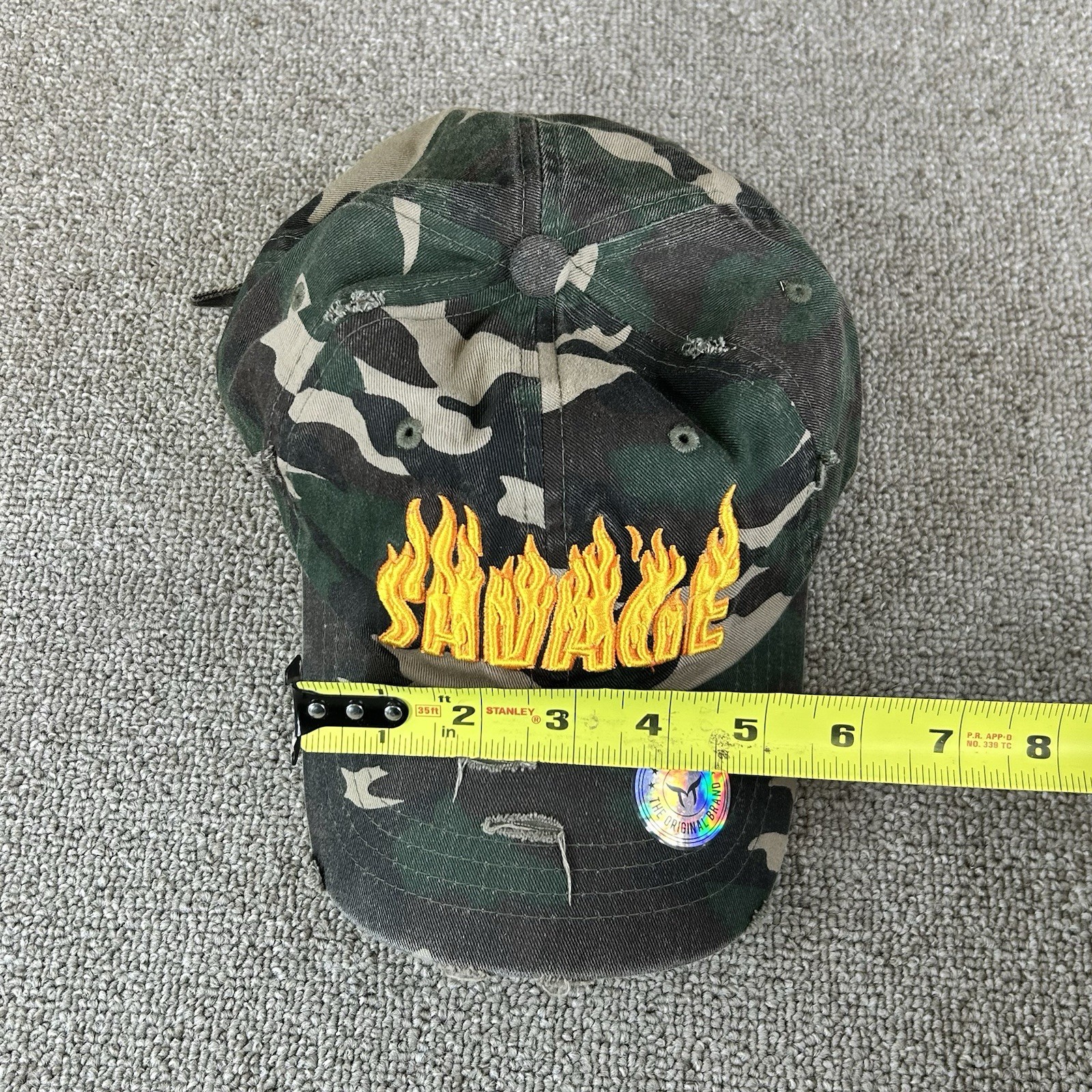 Muka “Savage” Dad Cap Hat Camo Distressed Adjustable New Without Tags