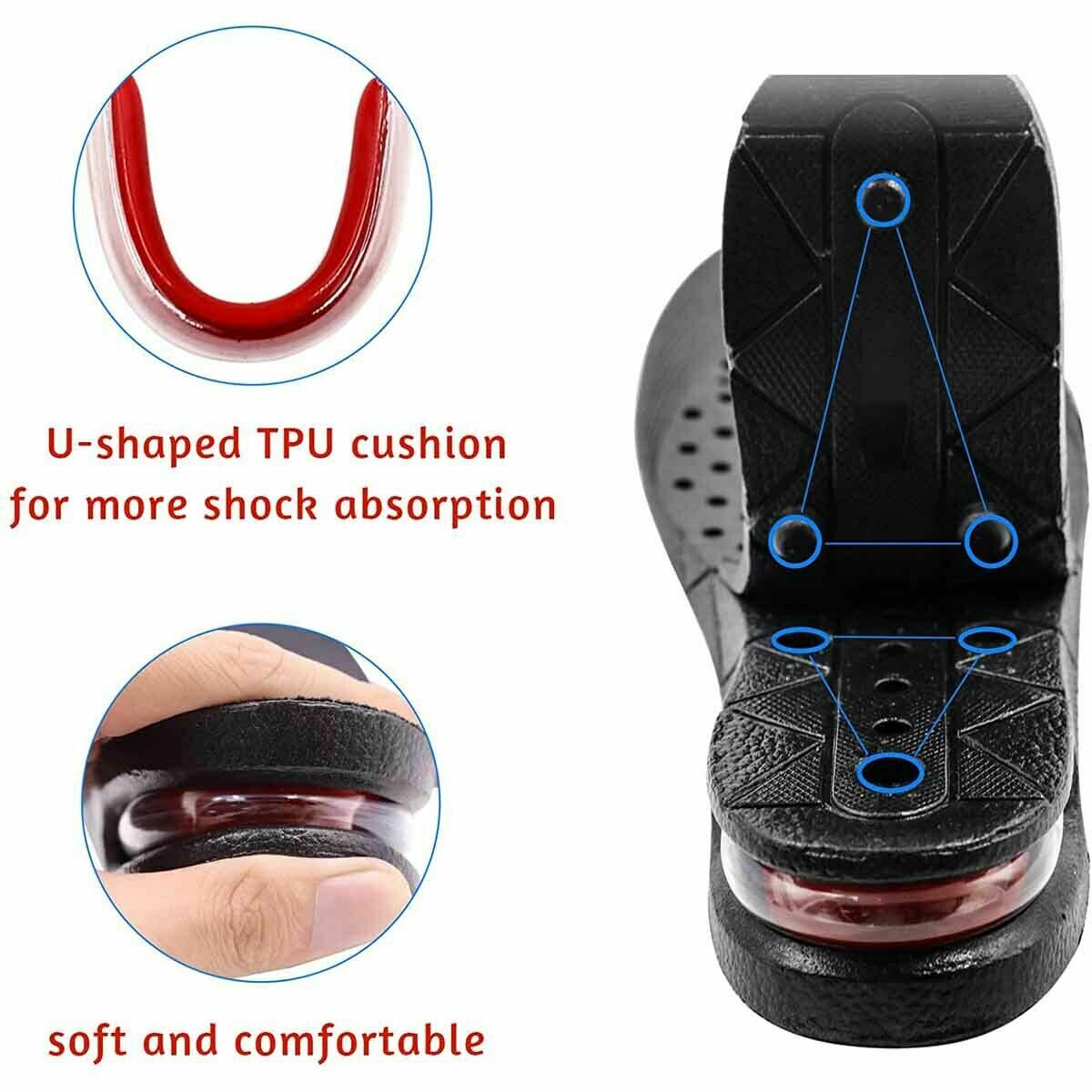 7cm 3-layer adjustable height booster insole heightening insole For Sneakers