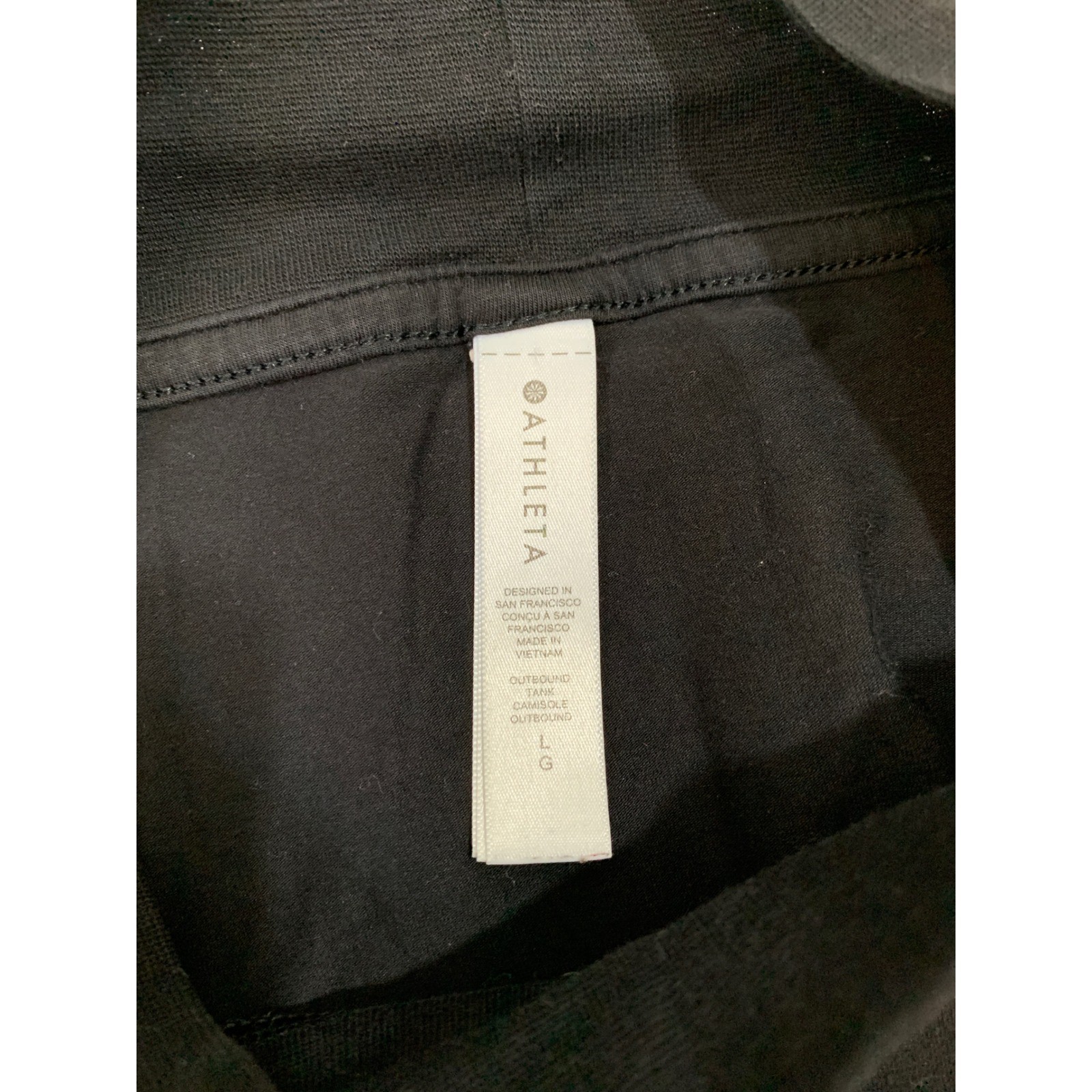 Athleta Outbound Tank Camisole Women Size L Black Mock Neck Sleeveless Top