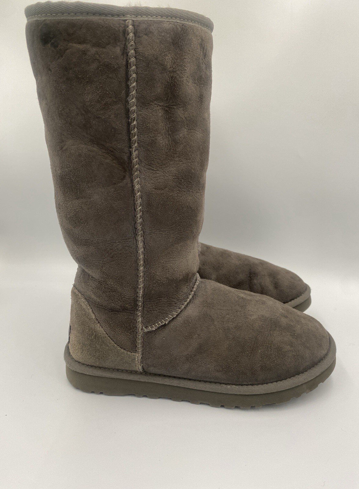Vintage UGG Australia Classic Tall Suede Boots Grey Size 8 (Read Desc)