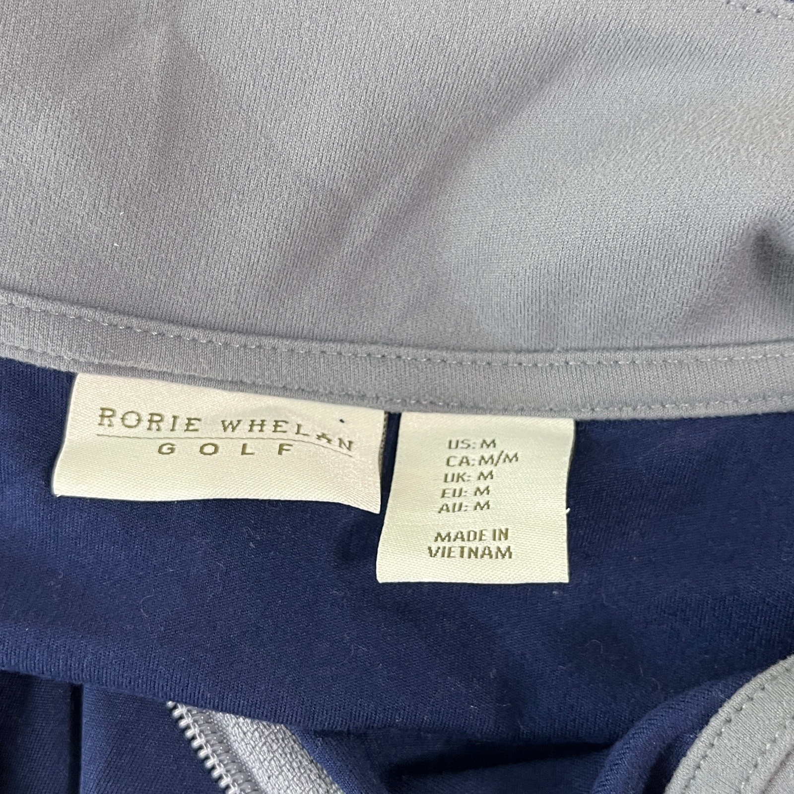 Rorie Whelan Golf Pullover Men Medium Navy Blue Quarter Zip Long Sleeve Pullover