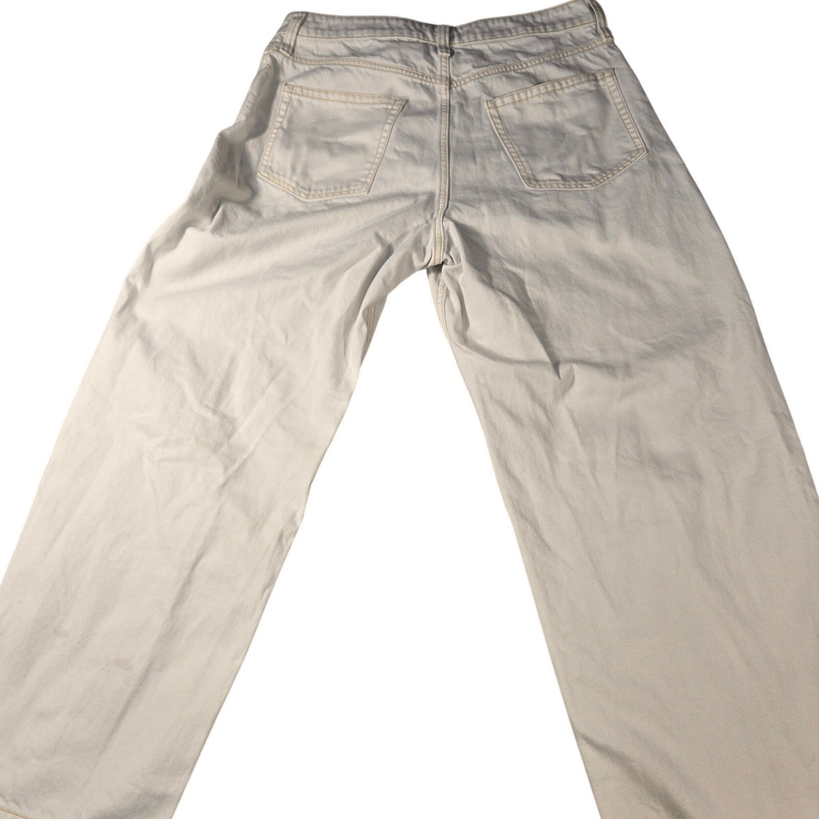 Gap Curvy Barrel High Rise Jeans White Wash Indigo Denim 31 12 Reg. S/780800-00