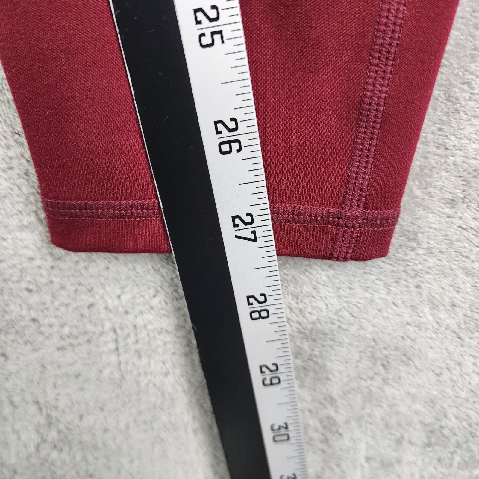 Womens Burgundy Leggings Pants w/ Pockets Stretch Polyester Spandex Blend 3XL