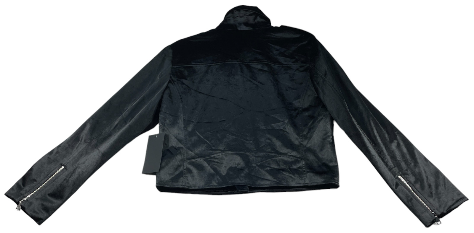 Bagatelle Faux Suede Biker Jacket Womens size Large Black Zipper Accents New