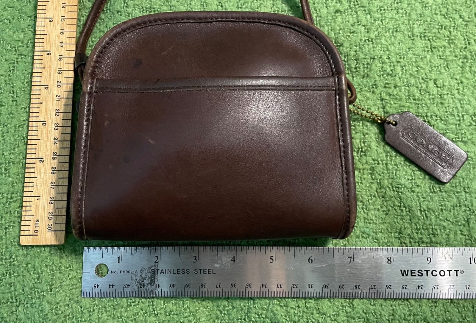 vtg COACH 9017 ABBIE Mahogany BROWN leather Crossbody Shoulder Bag zipper USA