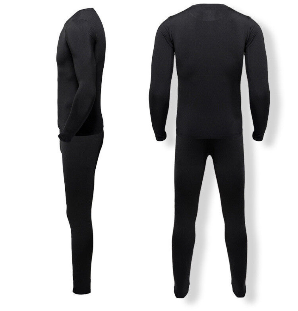 Men Fleece Underwear Base Layer Set Motorcycle Ski Winter Warm Shirts Long Johns