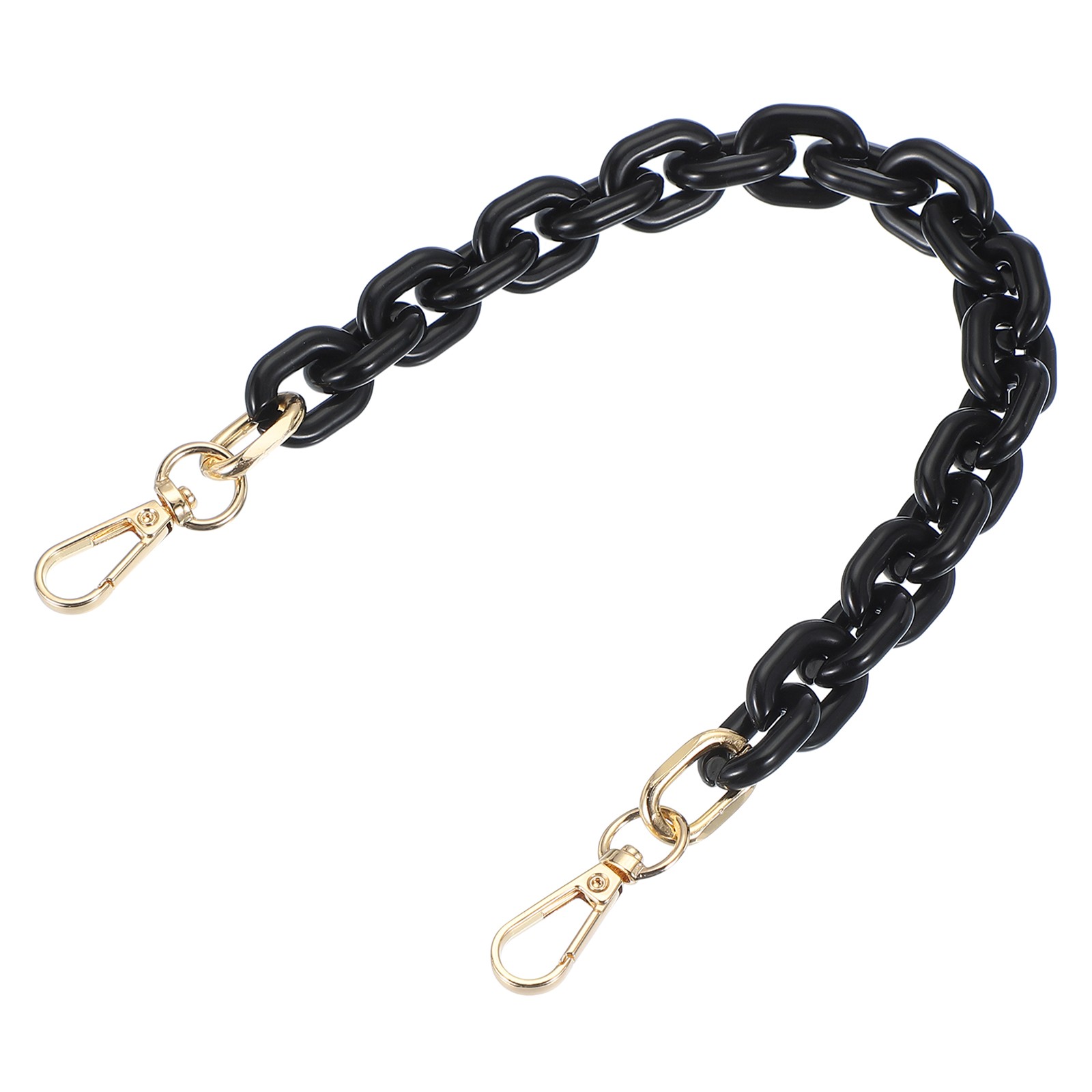 15″ Acrylic Chain Purse Strap Replacement Luxury Handbag Strap Black