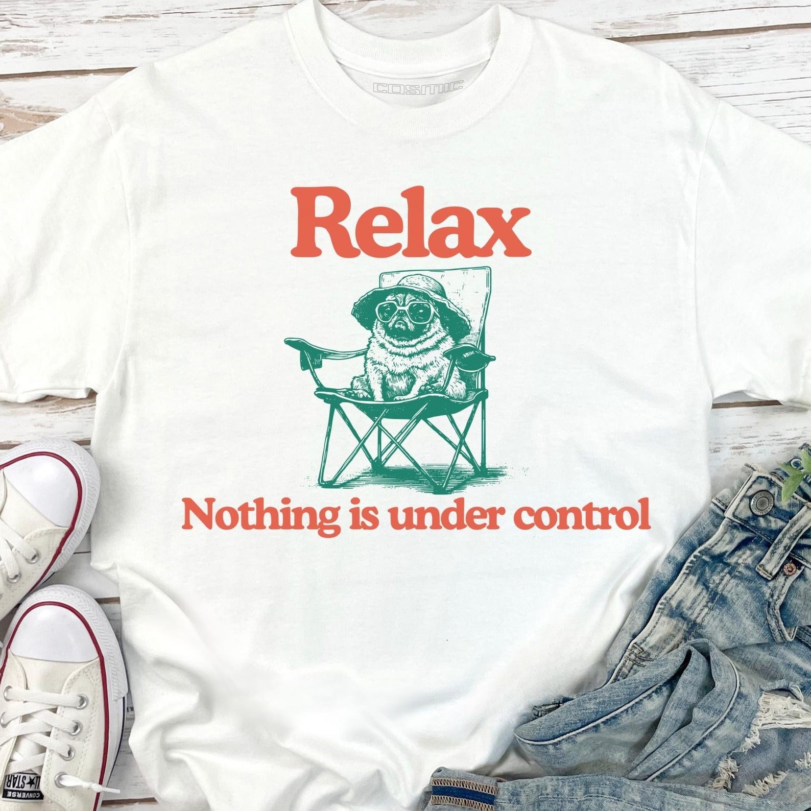 Relax Nothing Is Under Control Pug Shirt Funny Dog Tee